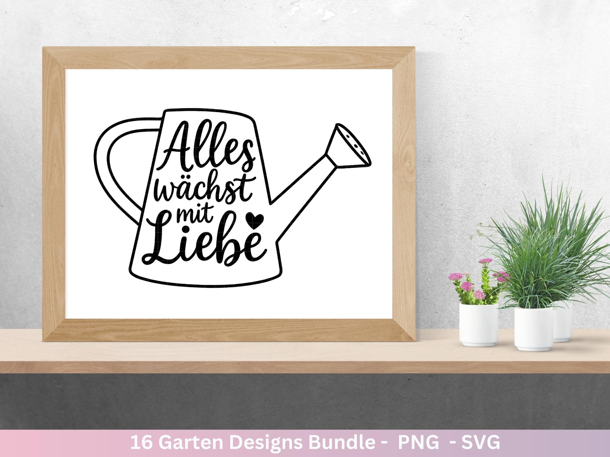 Garten Plotterdatei Bundle – Frühling SVG | Gartenliebe Sprüche | Schubkarre Gießkanne Blumen | Gartendeko Laserdatei | Cricut Silhouette