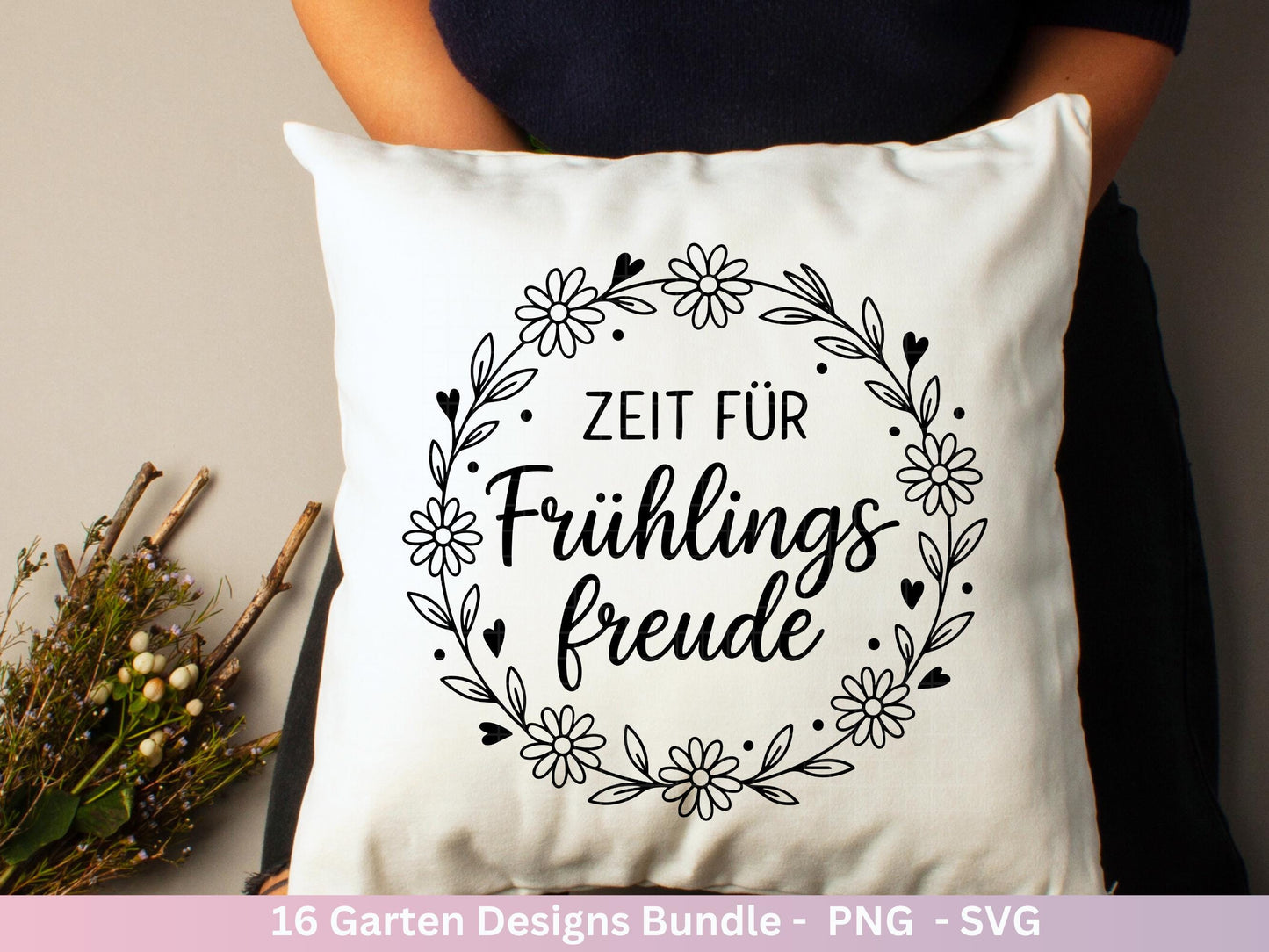 Garten Plotterdatei Bundle – Frühling SVG | Gartenliebe Sprüche | Schubkarre Gießkanne Blumen | Gartendeko Laserdatei | Cricut Silhouette