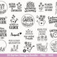 Garten Plotterdatei Bundle – Frühling SVG | Gartenliebe Sprüche | Kräuter Beet Schubkarre Gießkanne | Gartendeko Laserdatei | Cricut Datei