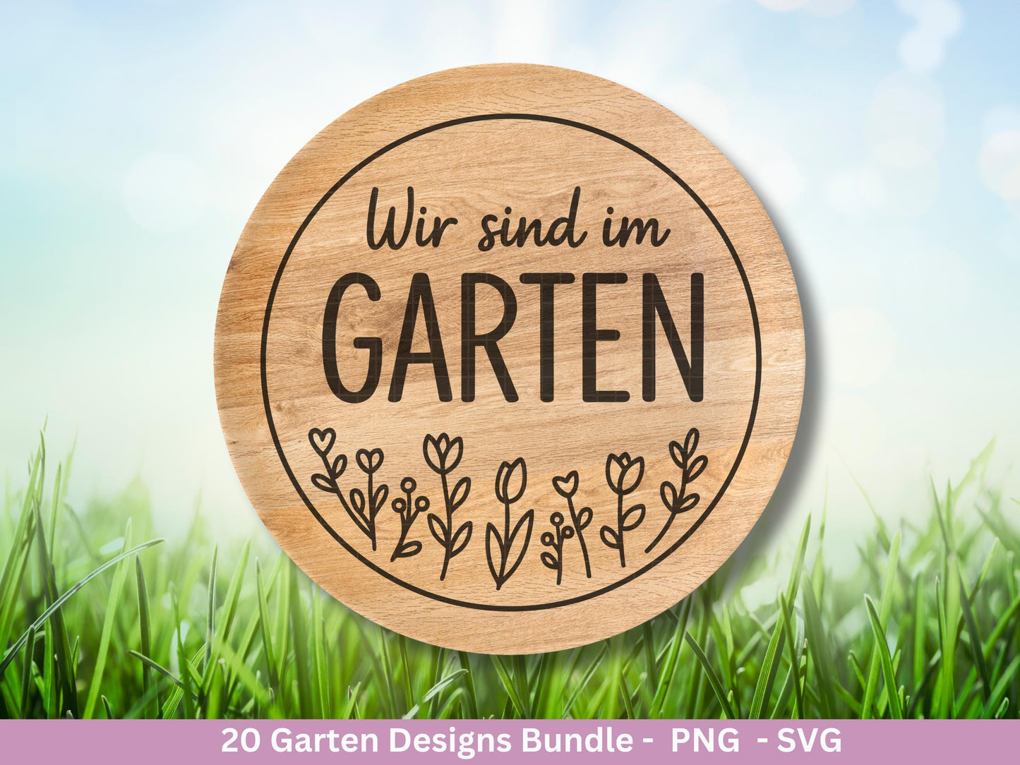 Garten Plotterdatei Bundle – Frühling SVG | Gartenliebe Sprüche | Kräuter Beet Schubkarre Gießkanne | Gartendeko Laserdatei | Cricut Datei