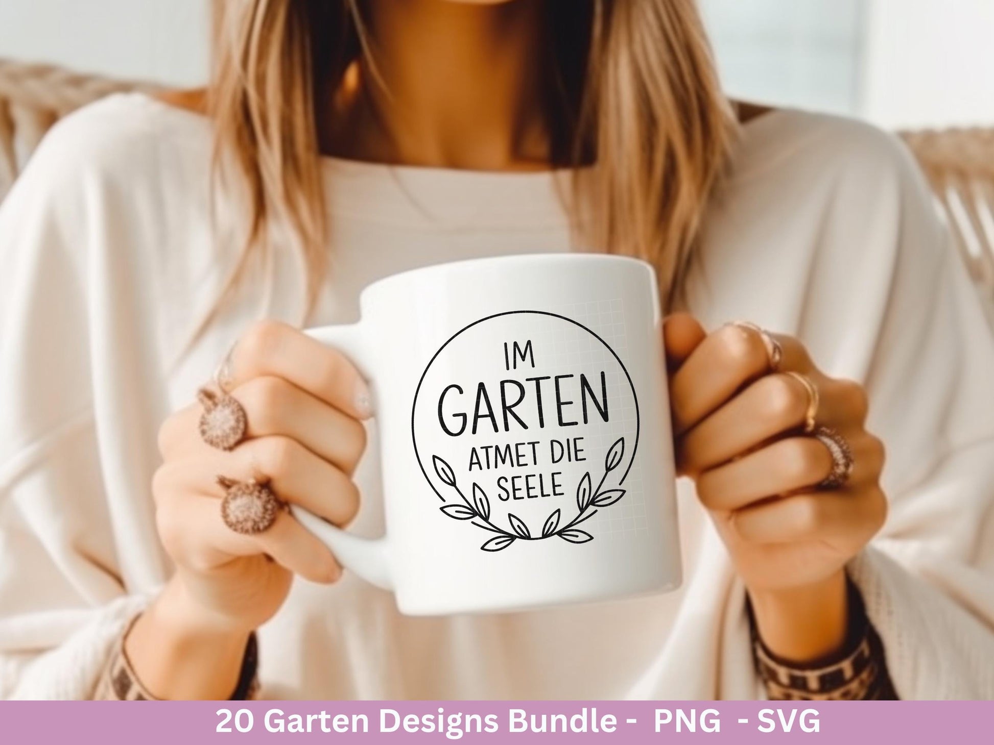 Garten Plotterdatei Bundle – Frühling SVG | Gartenliebe Sprüche | Kräuter Beet Schubkarre Gießkanne | Gartendeko Laserdatei | Cricut Datei