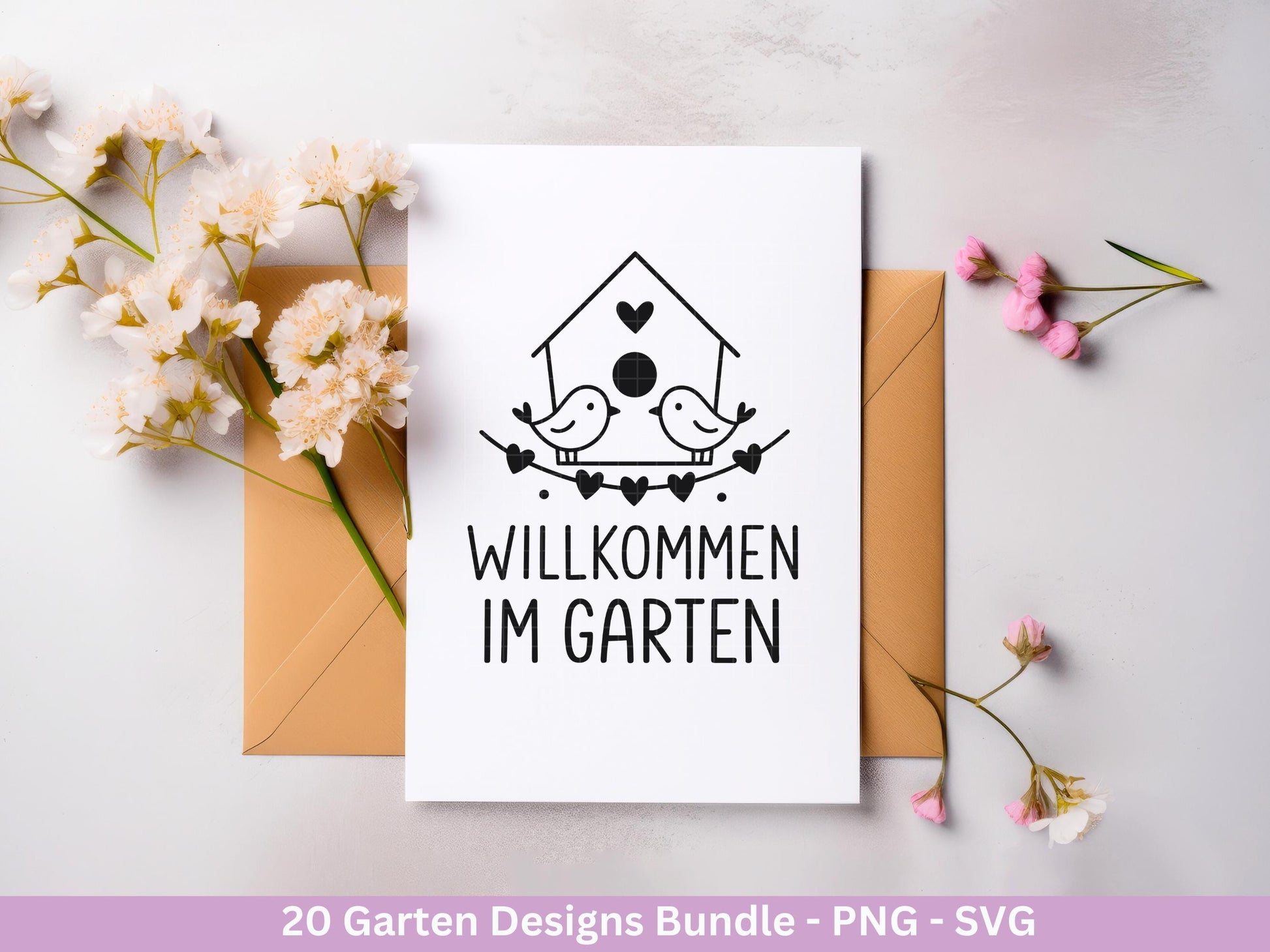Garten Plotterdatei Bundle – Frühling SVG | Gartenliebe Sprüche Blumen & Gießkanne | Gartenglück Deko | Vogel Zaun Haus| Cricut Laserdatei