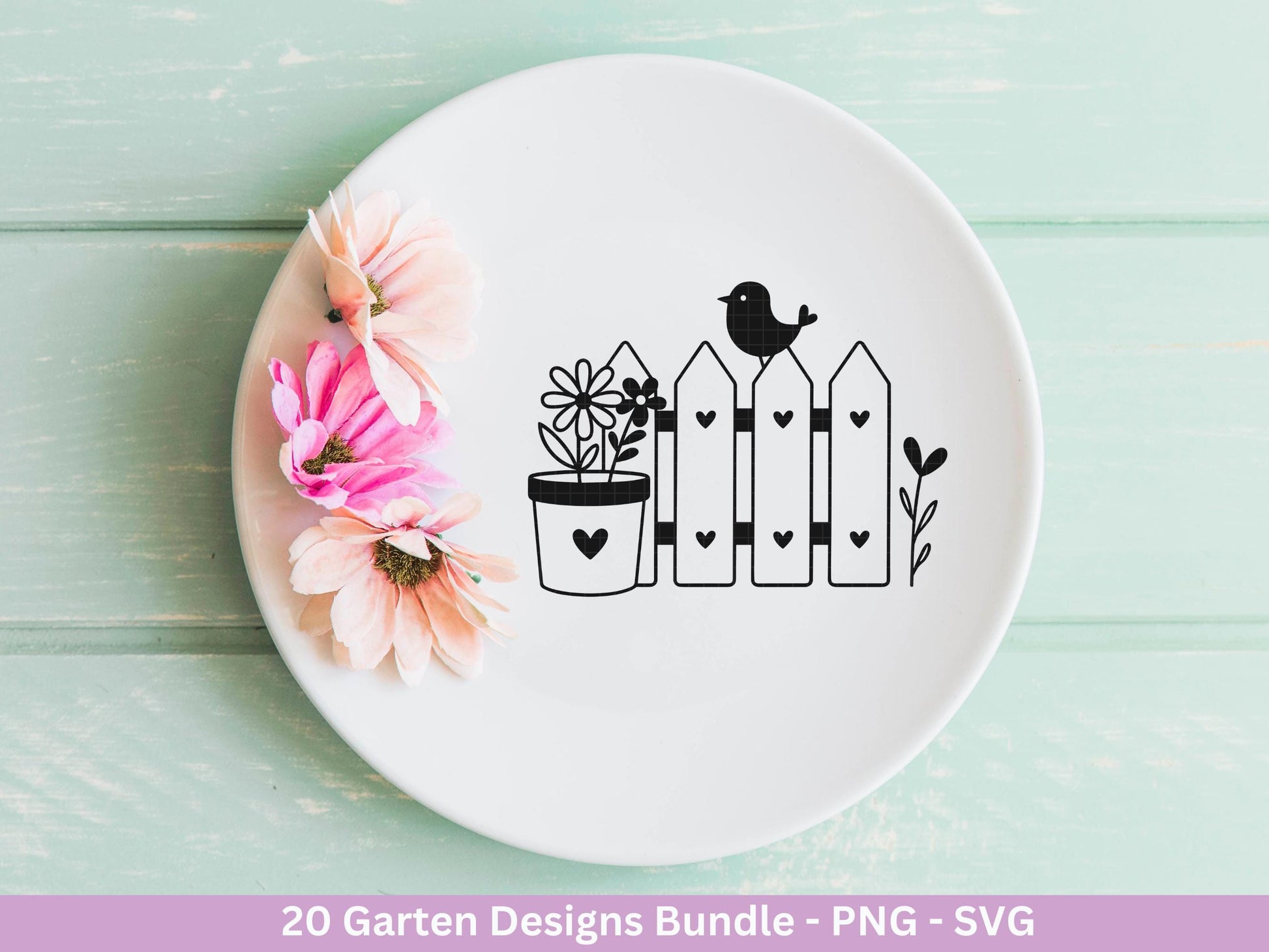 Garten Plotterdatei Bundle – Frühling SVG | Gartenliebe Sprüche Blumen & Gießkanne | Gartenglück Deko | Vogel Zaun Haus| Cricut Laserdatei
