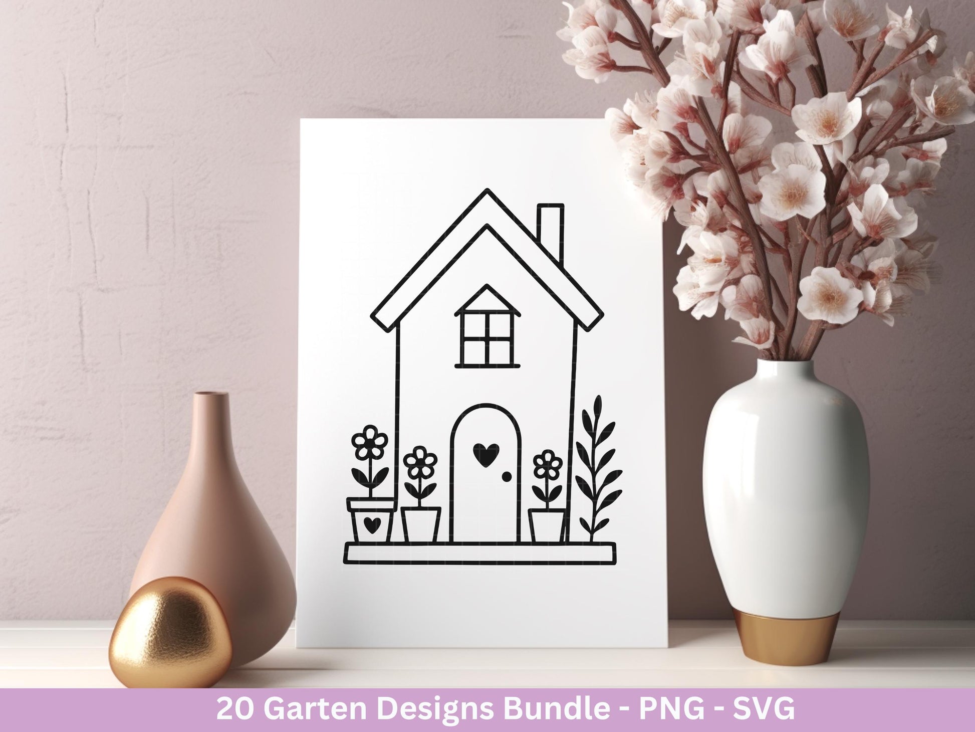 Garten Plotterdatei Bundle – Frühling SVG | Gartenliebe Sprüche Blumen & Gießkanne | Gartenglück Deko | Vogel Zaun Haus| Cricut Laserdatei