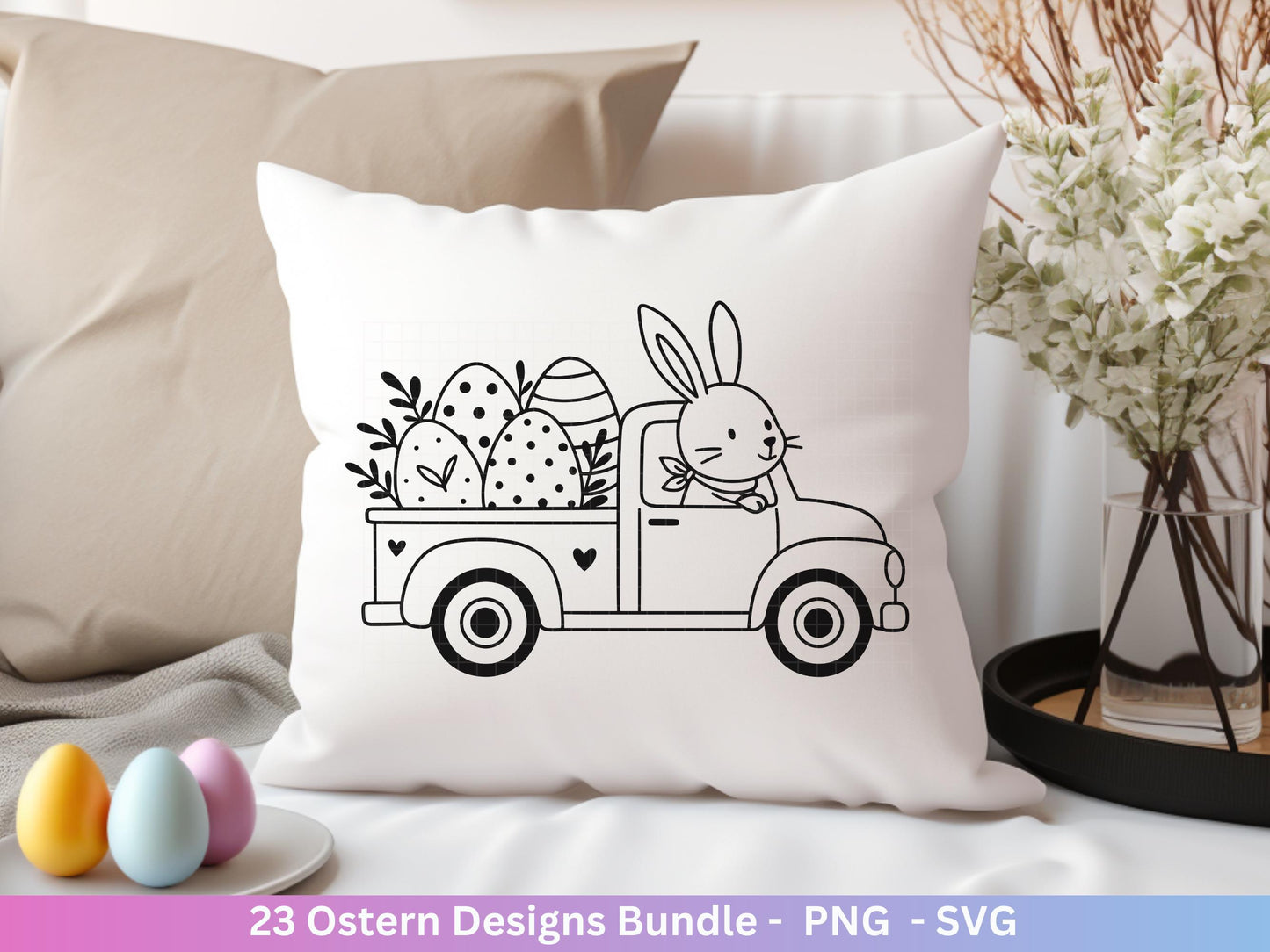 Deutsche Oster SVG Bundle – Frohe Ostern Sprüche & süße Hasen | Ostergrüße Plotterdatei | Cricut Silhouette Datei | Laserdatei Ostern