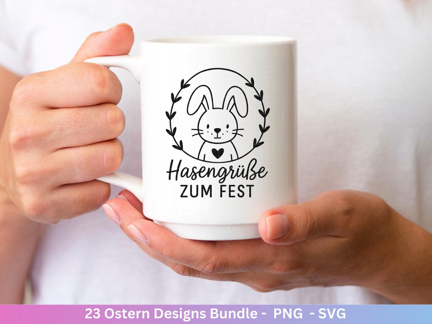 Deutsche Oster SVG Bundle – Frohe Ostern Sprüche & süße Hasen | Ostergrüße Plotterdatei | Cricut Silhouette Datei | Laserdatei Ostern