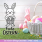 Deutsche Oster SVG Bundle – Frohe Ostern Sprüche & süße Hasen | Ostergrüße Plotterdatei | Cricut Silhouette Datei | Laserdatei Ostern