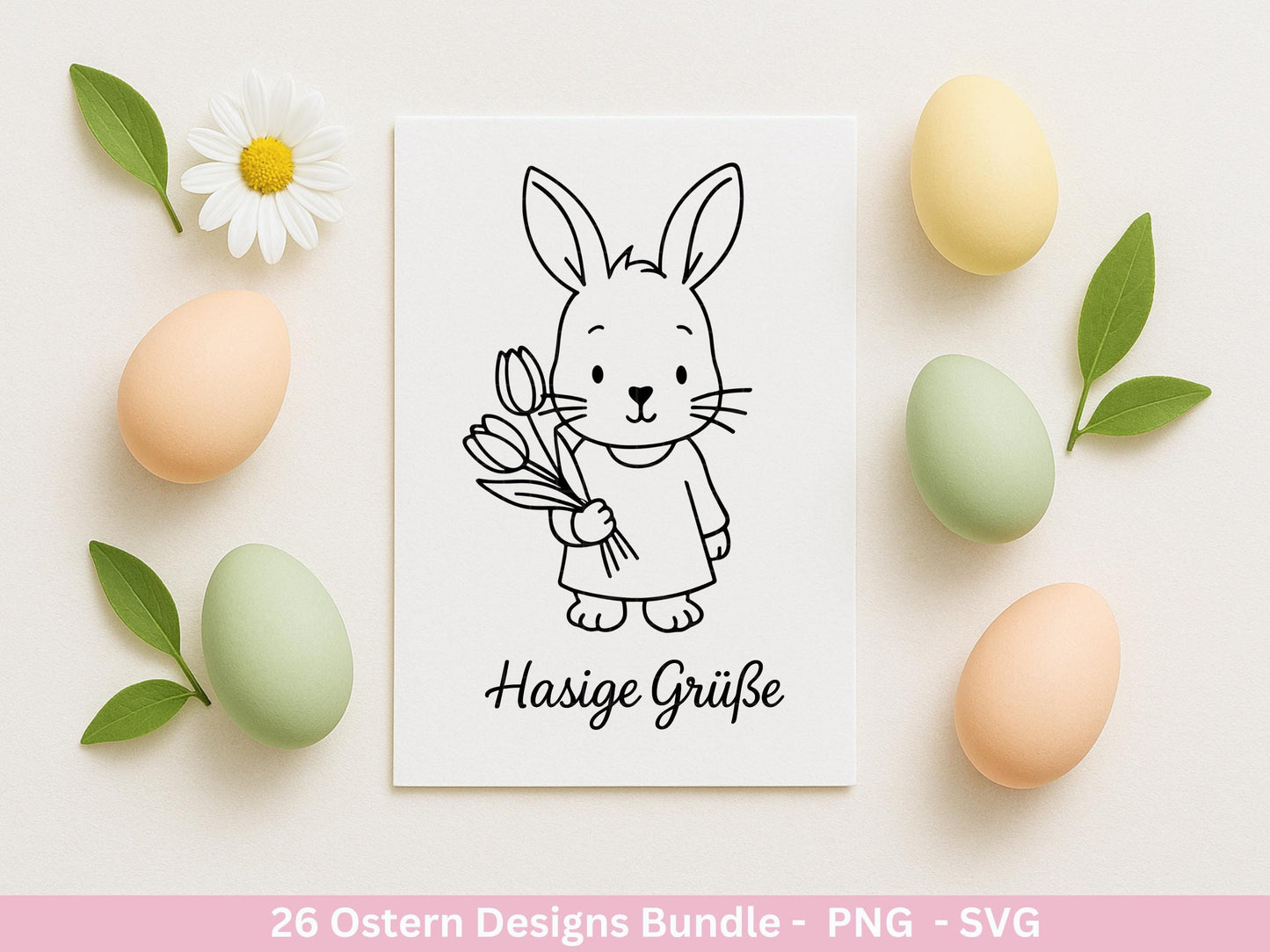 Ostern Plotterdatei Bundle – Süße Hasengesichter & Frohe Ostern Sprüche | Deutsche Oster SVG | Ostergrüße Motive | Cricut | Laserdatei Hase
