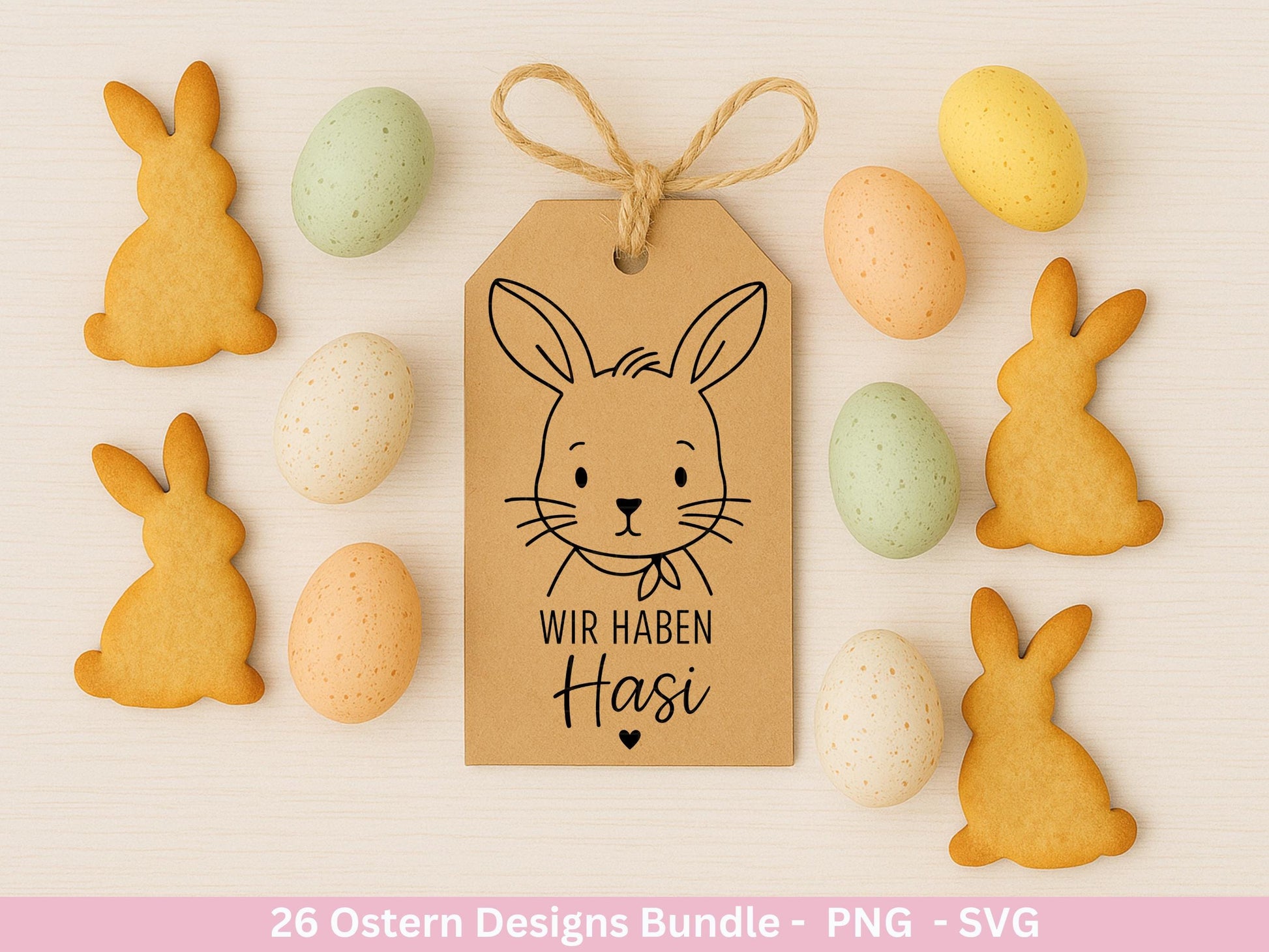 Ostern Plotterdatei Bundle – Süße Hasengesichter & Frohe Ostern Sprüche | Deutsche Oster SVG | Ostergrüße Motive | Cricut | Laserdatei Hase