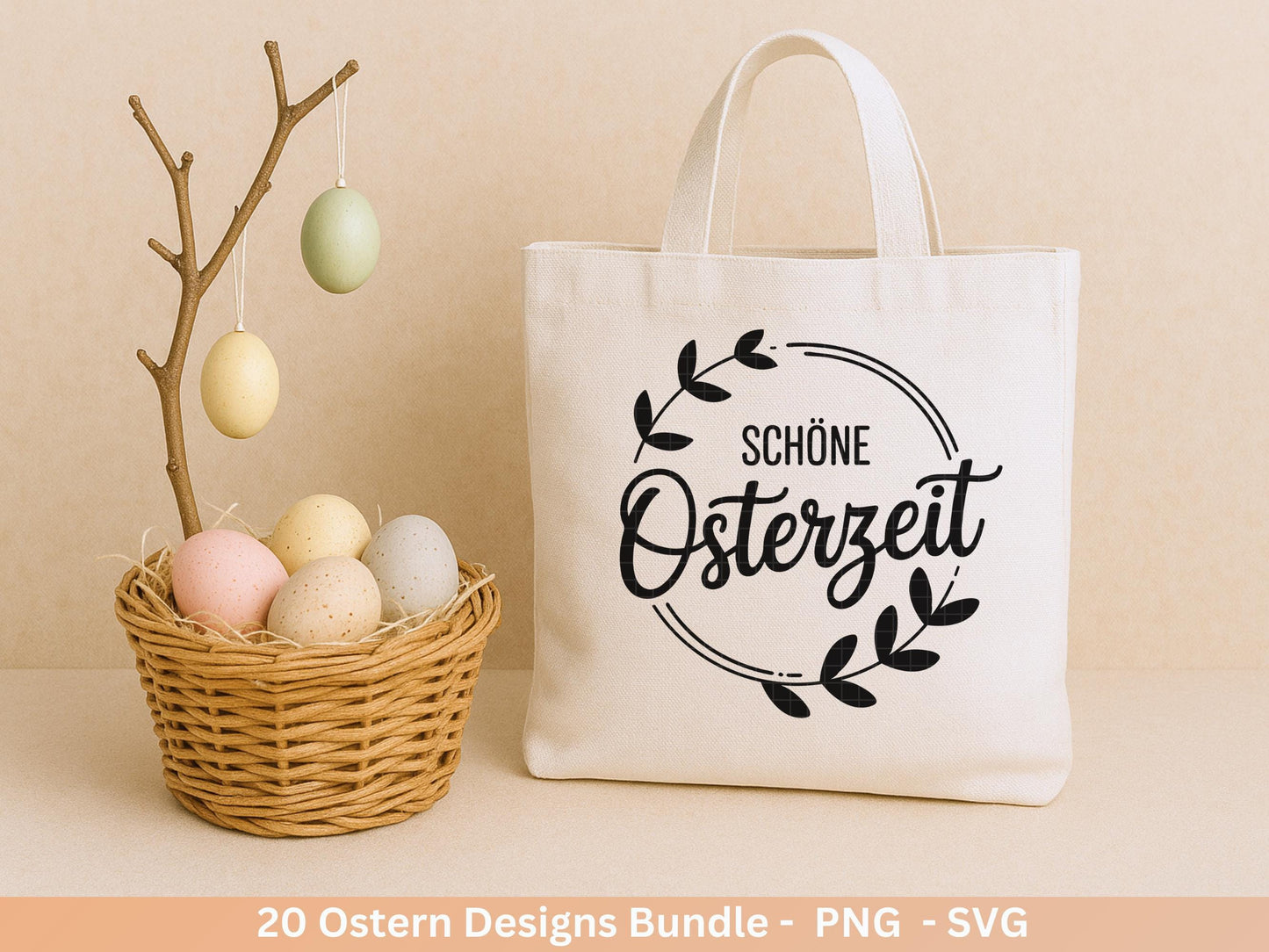 Ostern Plotterdatei Bundle – Deutsche Oster Sprüche Süße Hasen | Ostergruss Designs | Frohe Ostern SVG | Eiersuche Motive Cricut Laserdatei