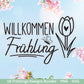 Frühling Plotterdatei Bundle – Hallo Frühling Sprüche Blumen Hase | Deutsche Frühling SVG Designs | Frühlingszauber Motive Cricut Laserdatei