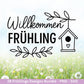 Frühling Plotterdatei Bundle – Willkommen Frühling Frühlingsgrüße | Frühling SVG Designs | Blumen Schmetterling Vogel | Cricut Laserdatei