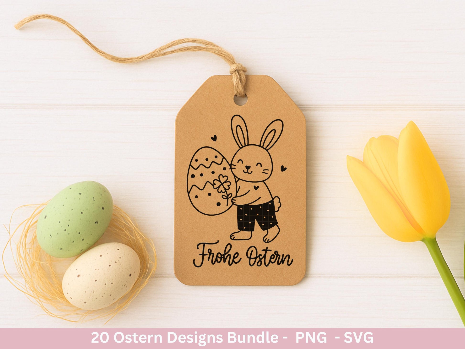 Ostern Plotterdatei Bundle – Süße Hasen & Frohe Ostern Sprüche | Deutsche Oster SVG Designs | Ostergrüße Motive Frühling | Cricut Laserdatei