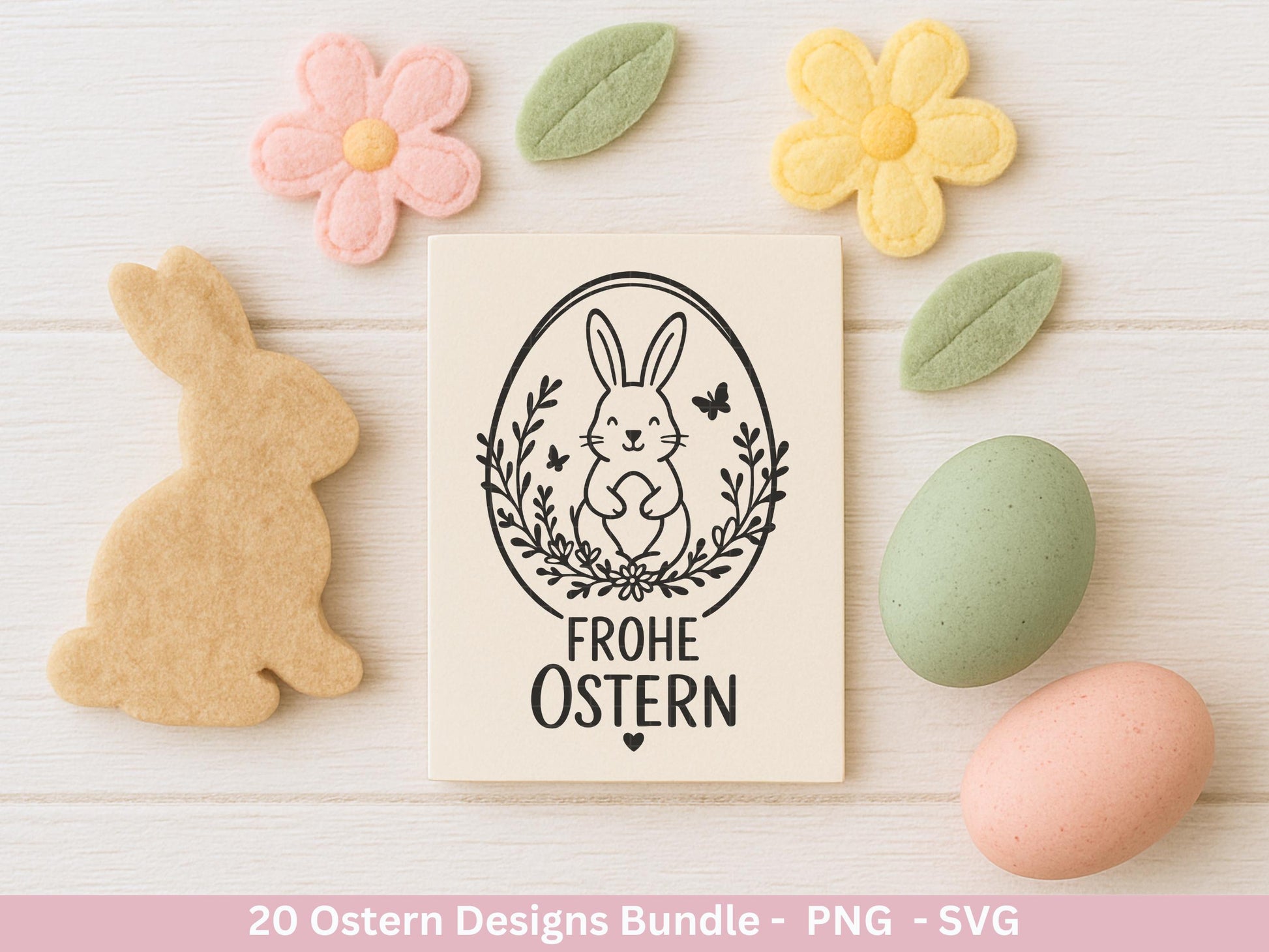 Ostern Plotterdatei Bundle – Süße Hasen & Frohe Ostern Sprüche | Deutsche Oster SVG Designs | Ostergrüße Motive Frühling | Cricut Laserdatei