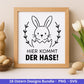 Ostern Plotterdatei Bundle – Niedliche Hasen & Lustige Oster Sprüche | Deutsche Oster SVG | Osterzeit Eiersuche Cricut Silhouette Laserdatei