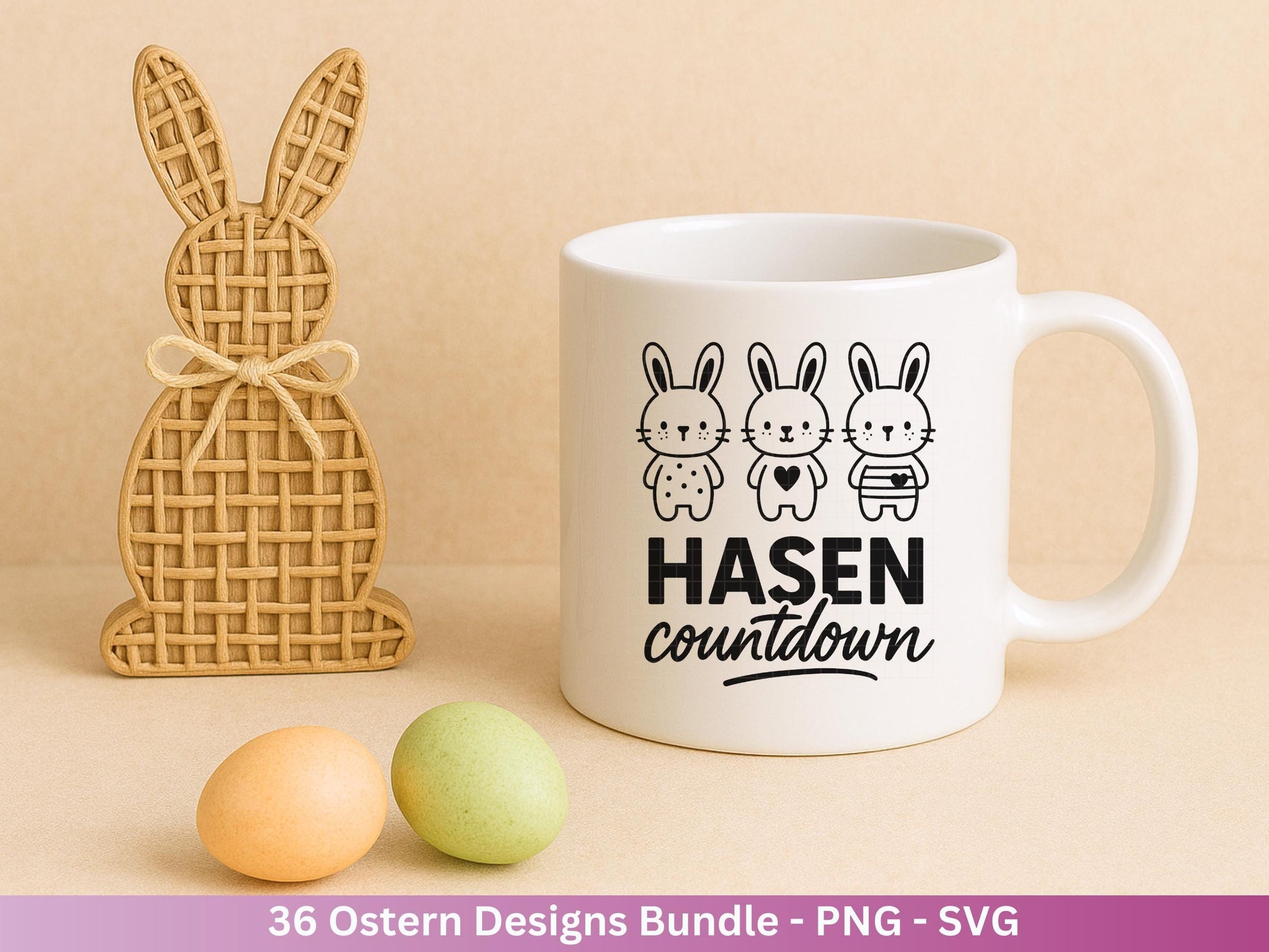 Ostern Plotterdatei Bundle – Frohe Ostern Hasen & Eier Design | Deutsche Oster SVG Motive | Ostergrüße Frühling Cricut Silhouette Laserdatei