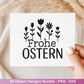 Ostern Plotterdatei Bundle – Frohe Ostern Hasen & Eier Design | Deutsche Oster SVG Motive | Ostergrüße Frühling Cricut Silhouette Laserdatei