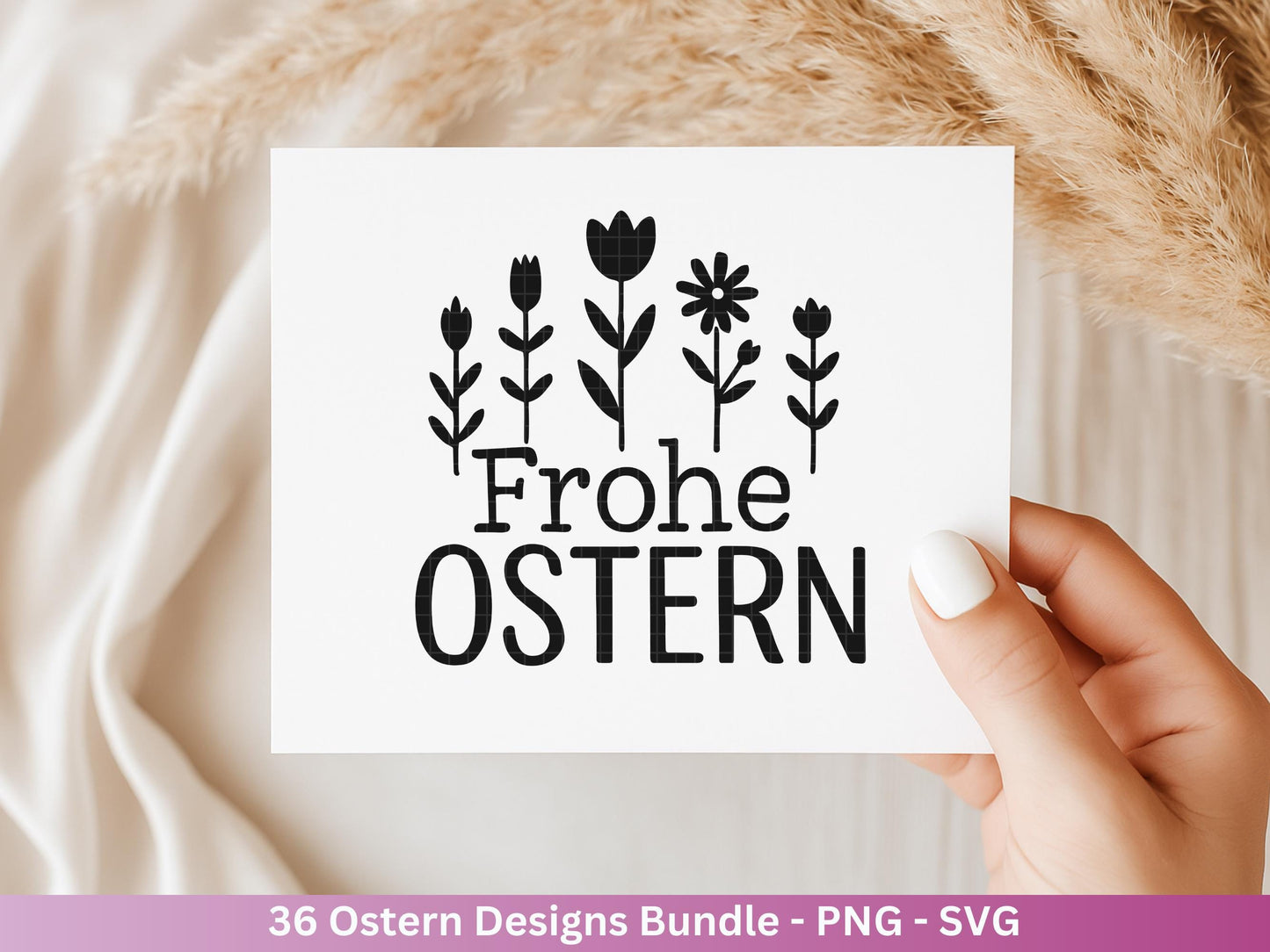 Ostern Plotterdatei Bundle – Frohe Ostern Hasen & Eier Design | Deutsche Oster SVG Motive | Ostergrüße Frühling Cricut Silhouette Laserdatei