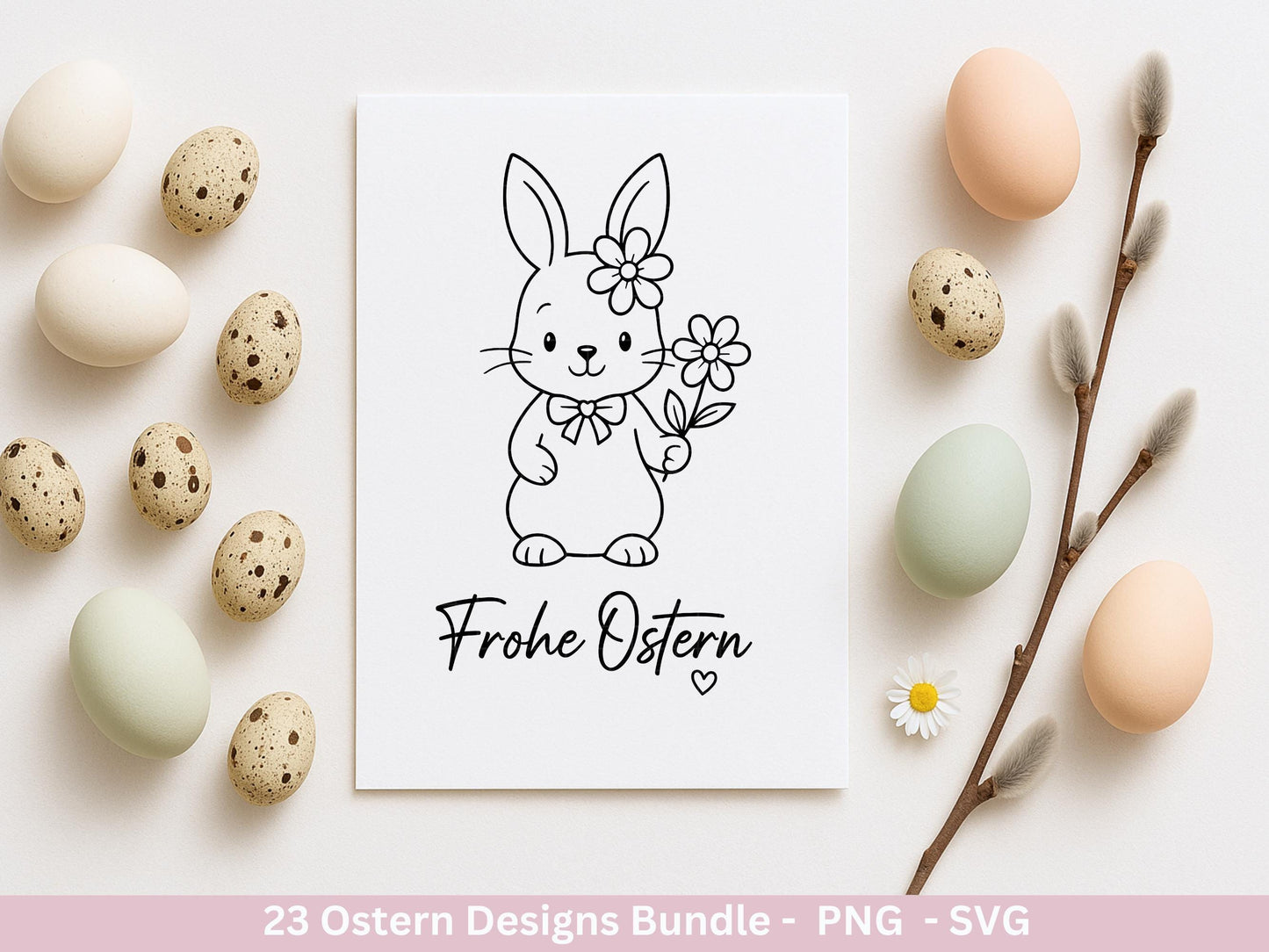 Ostern Plotterdatei Bundle – Süße Hasen & Frohe Ostergrüße | Deutsche Oster SVG Designs | Frühlingszauber Cricut Silhouette Laserdatei