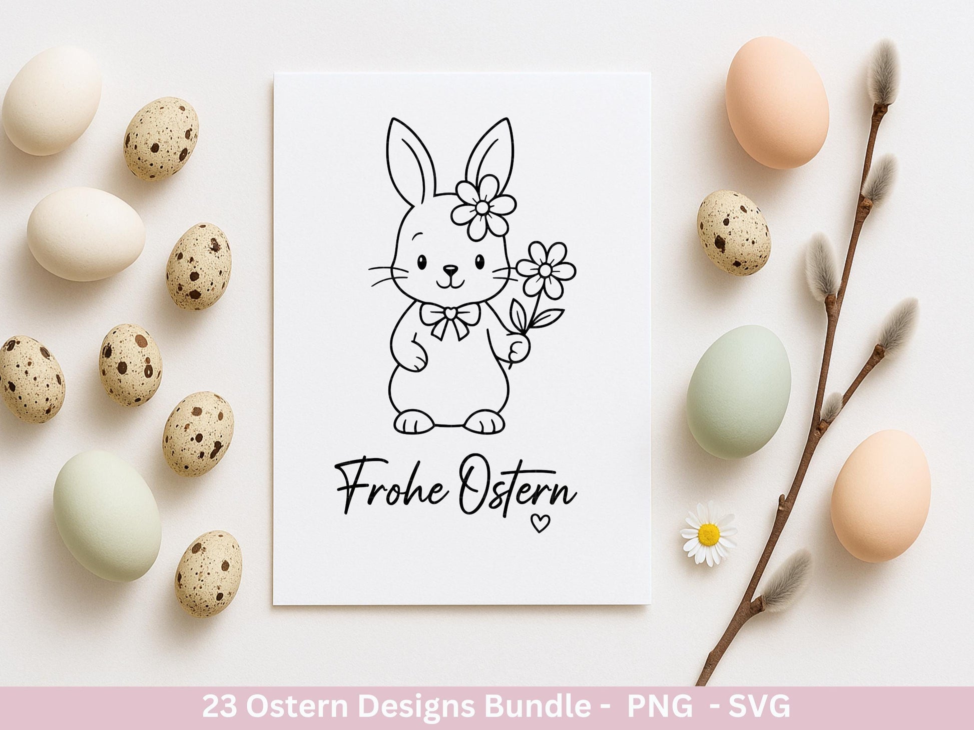 Ostern Plotterdatei Bundle – Süße Hasen & Frohe Ostergrüße | Deutsche Oster SVG Designs | Frühlingszauber Cricut Silhouette Laserdatei