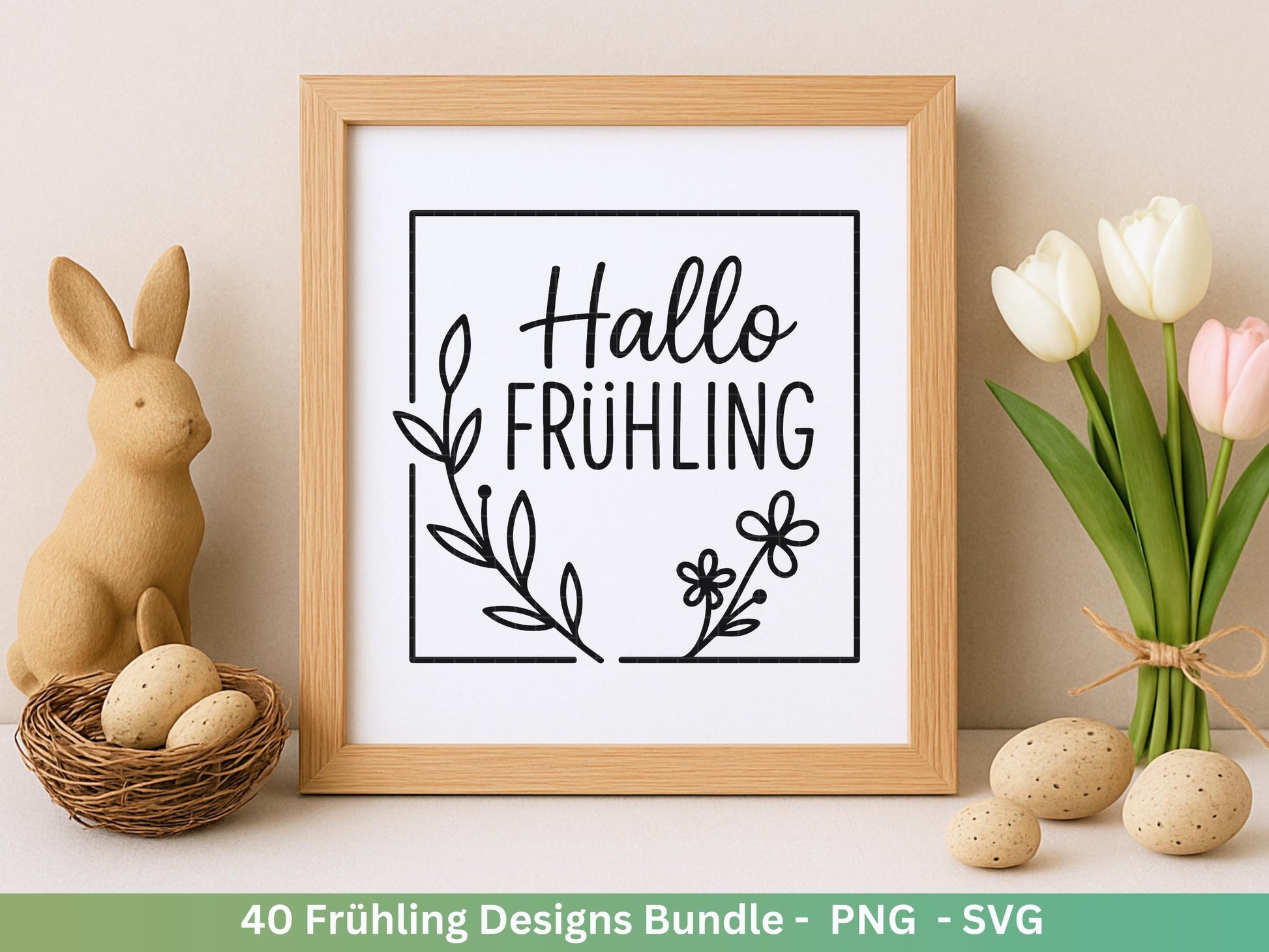 Frühling Plotterdatei Bundle – Blumen & Frühlingsgrüße | Deutsche Frühling SVG Designs | Frühlingszauber Cricut Silhouette Laserdatei