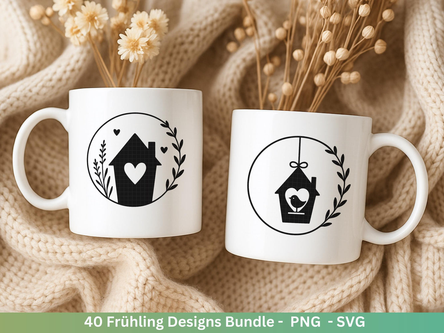 Frühling Plotterdatei Bundle – Blumen & Frühlingsgrüße | Deutsche Frühling SVG Designs | Frühlingszauber Cricut Silhouette Laserdatei