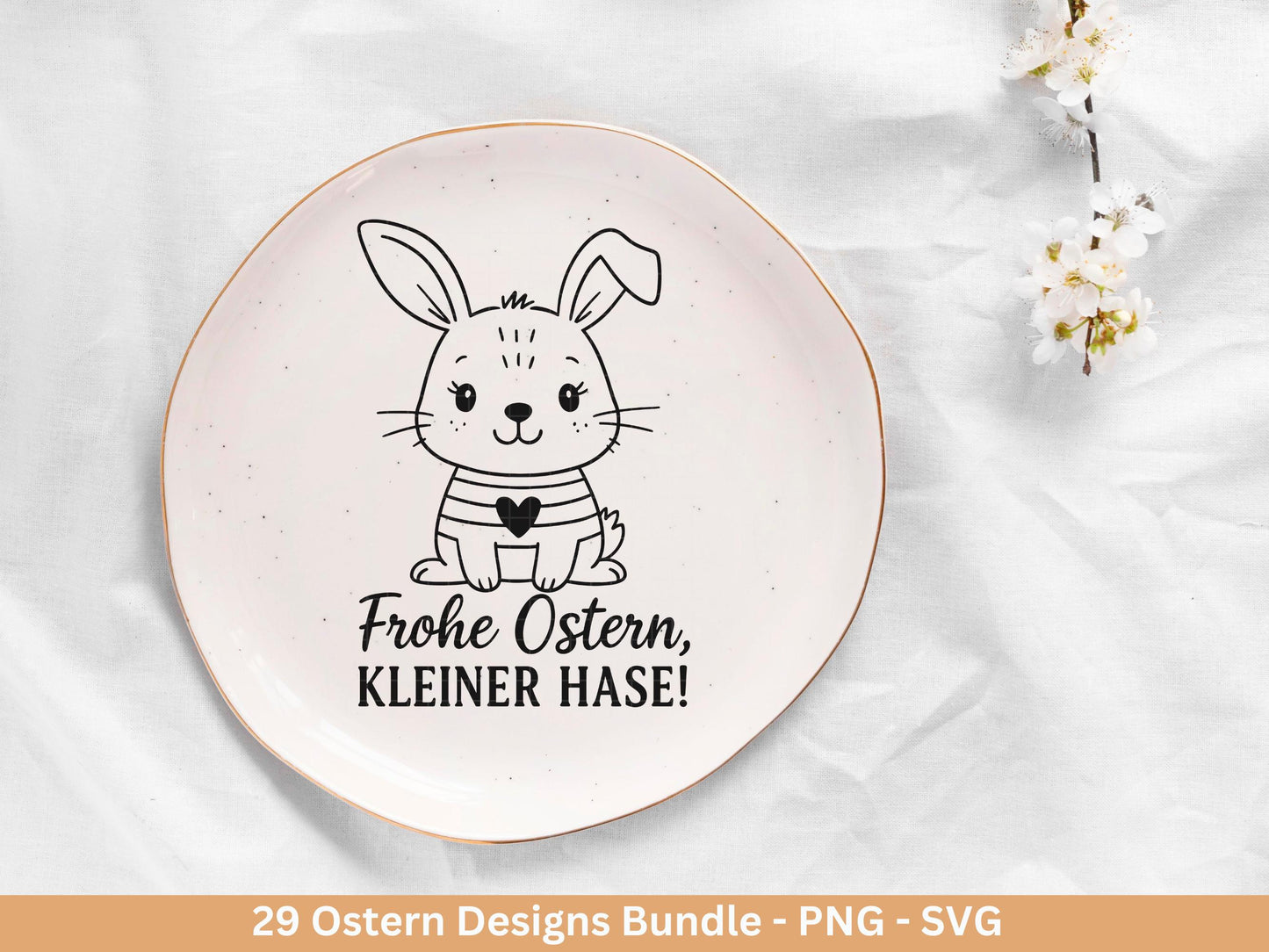 Ostern Plotterdatei Bundle – Frohe Ostern Sprüche Hasen | Deutsche Oster SVG Designs | Ostergrüße Frühling | Cricut Silhouette Laserdatei