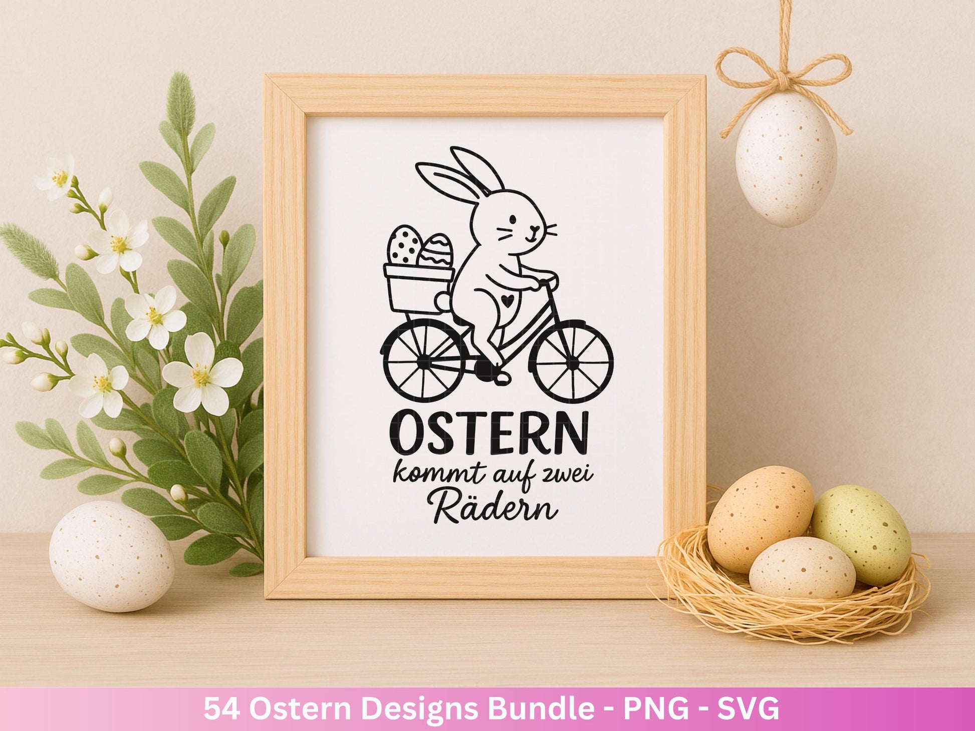 Ostern Plotterdatei Bundle – Niedliche Hasen & Oster Sprüche | Deutsche Oster SVG Motive | Eier Suche Frühling Cricut Laserdatei Mega Set