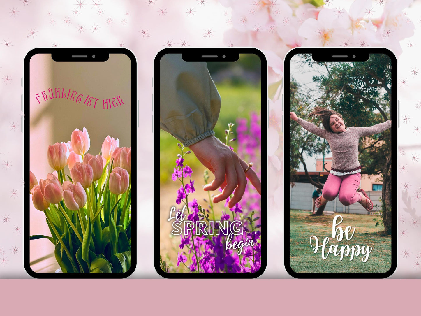 160 Instagram Story Sticker – Frühling Deutsch | Spring Vibes | Blüten Zauber | Saison Sprüche | Story Sticker Pastell | Kalligraphie Set