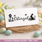 Ostern Plotterdatei Bundle – Silhouetten Hasen & Osterwörter | Deutsche Oster SVG Designs | Frühling Cricut Laserdatei Scherenschnitt Set