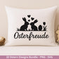 Ostern Plotterdatei Bundle – Silhouetten Hasen & Osterwörter | Deutsche Oster SVG Designs | Frühling Cricut Laserdatei Scherenschnitt Set