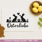 Ostern Plotterdatei Bundle – Silhouetten Hasen & Osterwörter | Deutsche Oster SVG Designs | Frühling Cricut Laserdatei Scherenschnitt Set