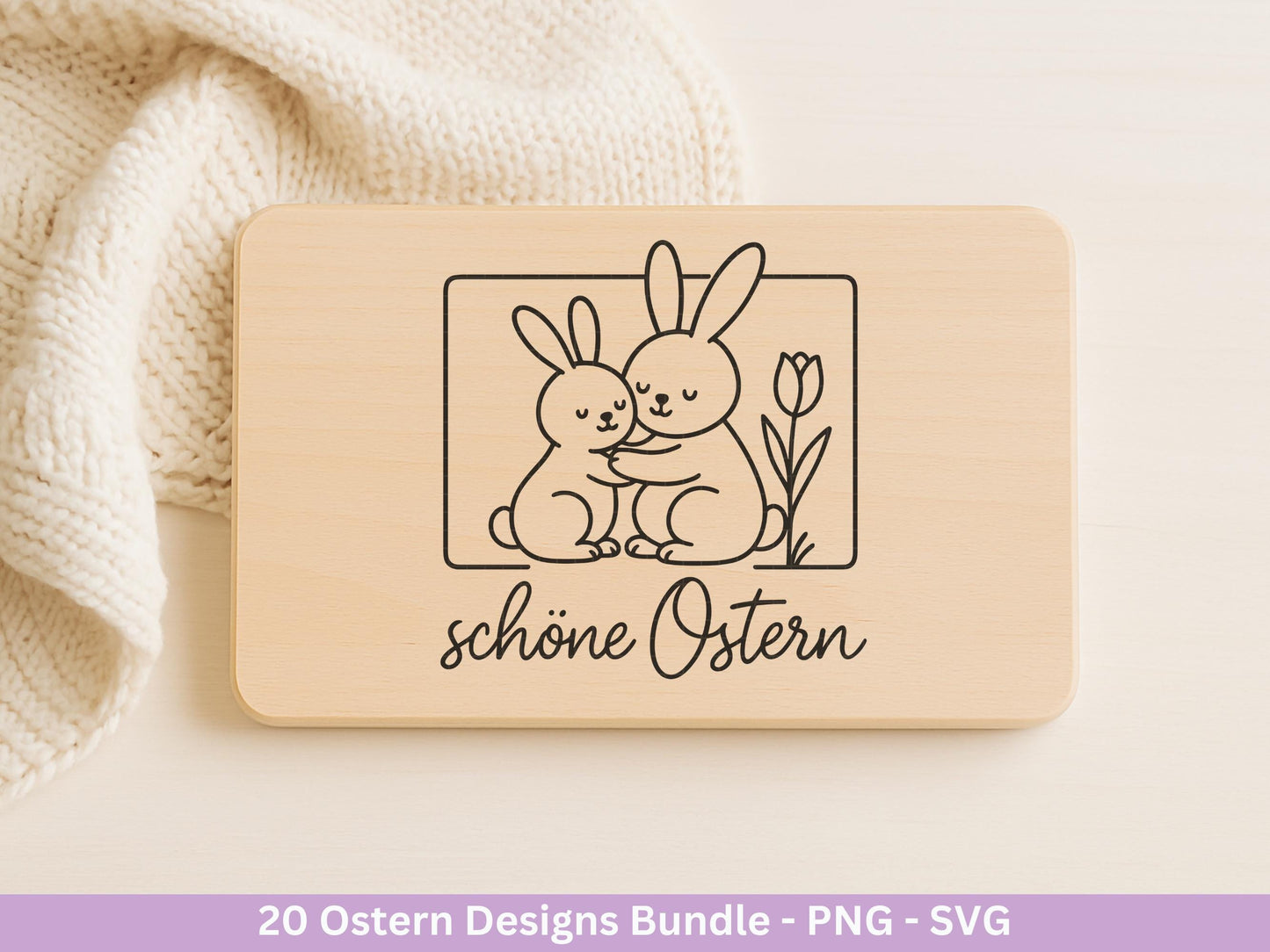 Ostern Plotterdatei Bundle – Süße Hasen Frohe Ostern Sprüche | Deutsche Oster SVG Designs | Ostergrüße Frühling Cricut Laserdatei Geschenk