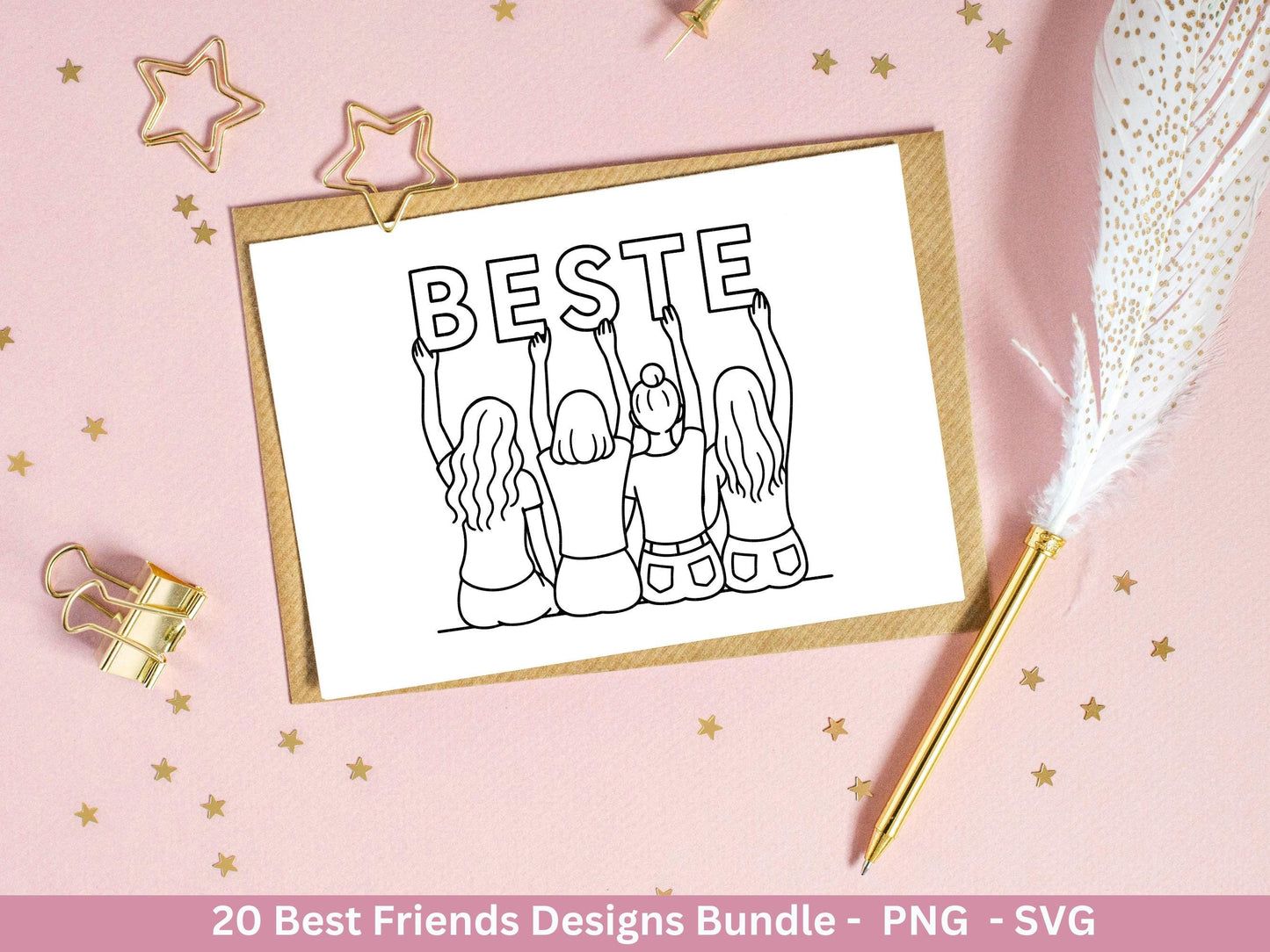 Beste Freundin Plotterdatei Bundle – Freundschaft Sprüche & Mädels Motive | Deutsche Freundschaft SVG | Schwester Geschenk Cricut Laserdatei
