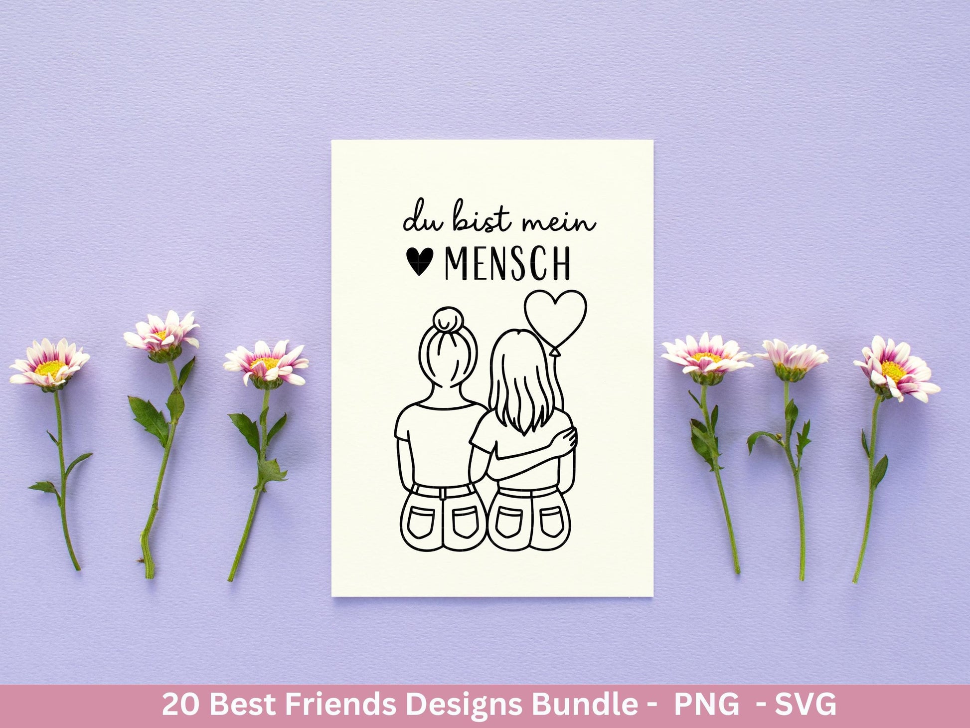 Beste Freundin Plotterdatei Bundle – Freundschaft Sprüche & Mädels Motive | Deutsche Freundschaft SVG | Schwester Geschenk Cricut Laserdatei