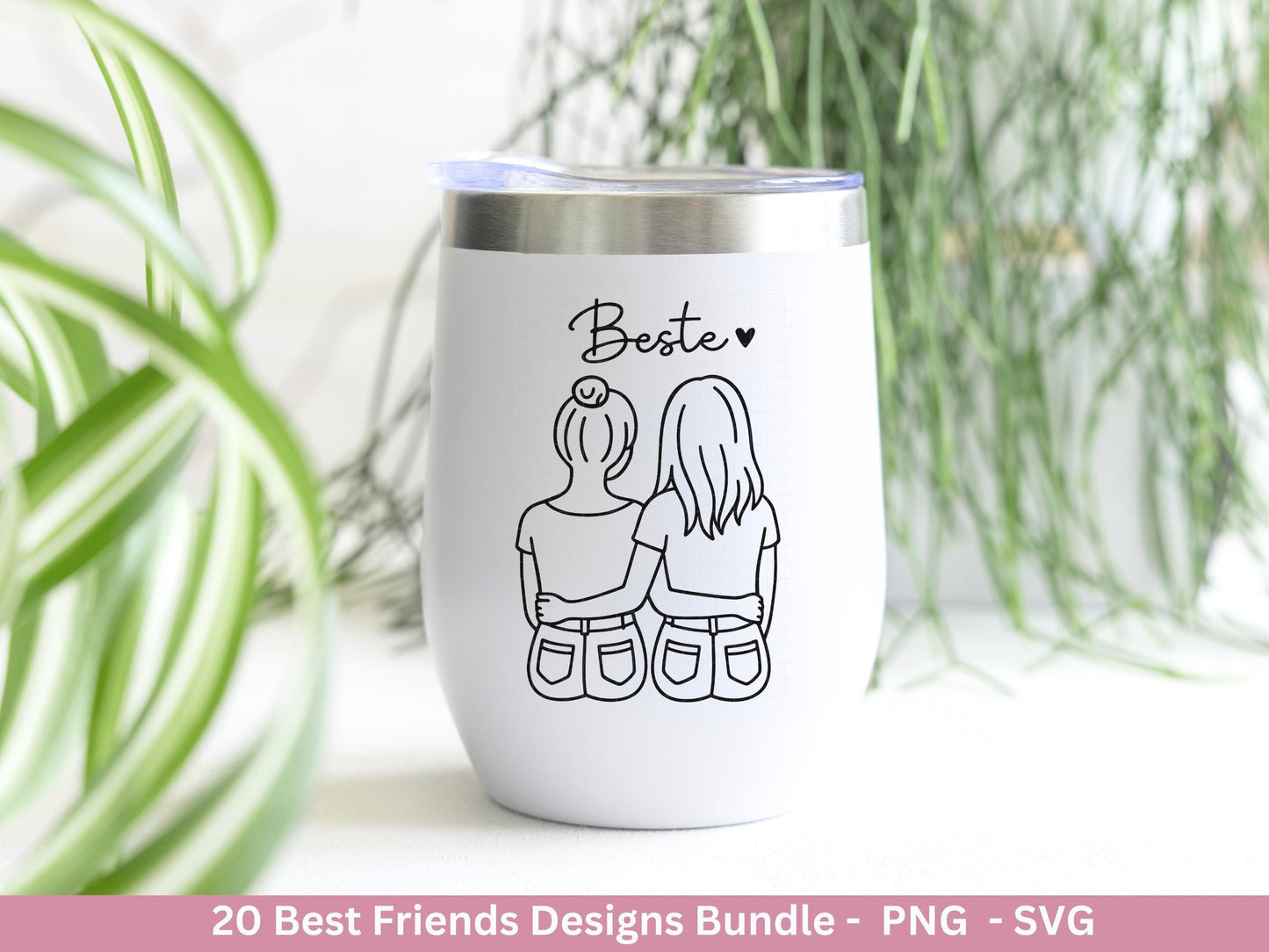 Beste Freundin Plotterdatei Bundle – Freundschaft Sprüche & Mädels Motive | Deutsche Freundschaft SVG | Schwester Geschenk Cricut Laserdatei