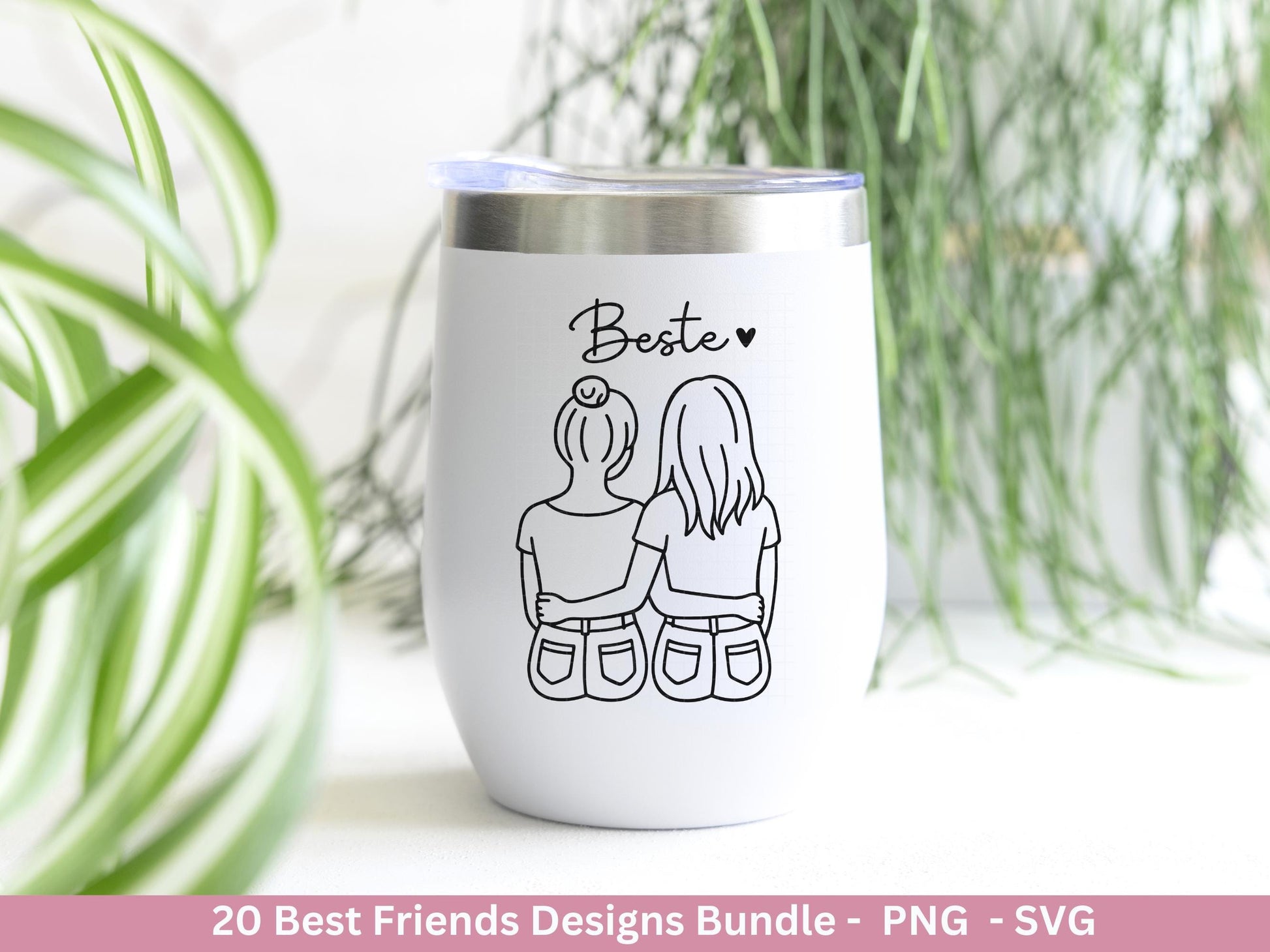 Beste Freundin Plotterdatei Bundle – Freundschaft Sprüche & Mädels Motive | Deutsche Freundschaft SVG | Schwester Geschenk Cricut Laserdatei
