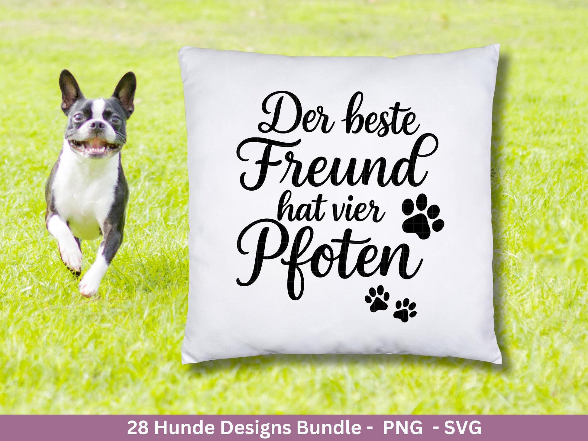 Hunde Plotterdatei Bundle – Lustige Hund Sprüche & Pfoten Motive | Deutsche Hund SVG Designs | Cricut Silhouette Laserdatei Geschenkidee