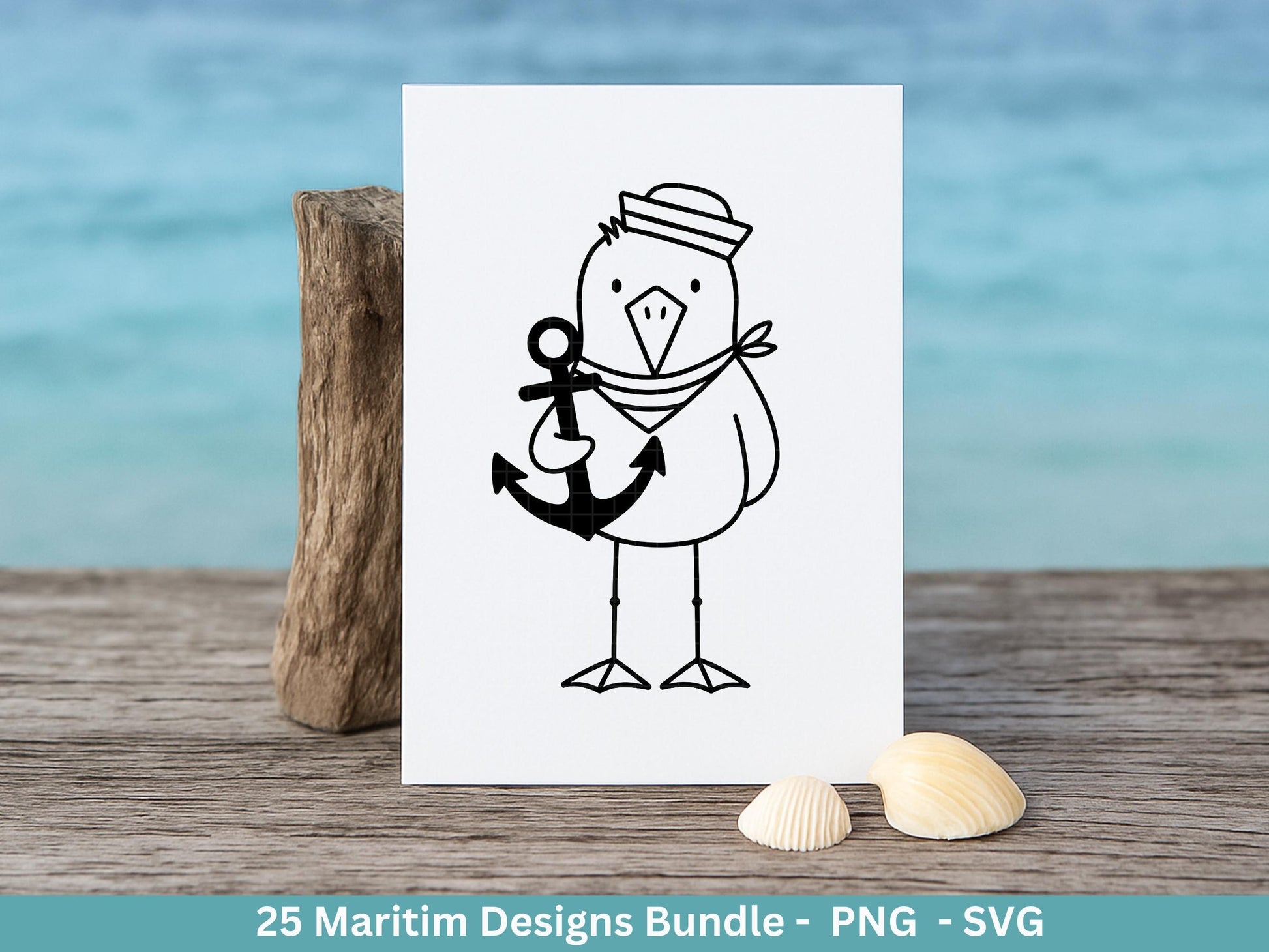 Maritim Plotterdatei Bundle – Küstenkind Sprüche & Möwen Designs | Nordsee Ostsee Meer SVG | Strandliebe Anker Waves Cricut Laserdatei