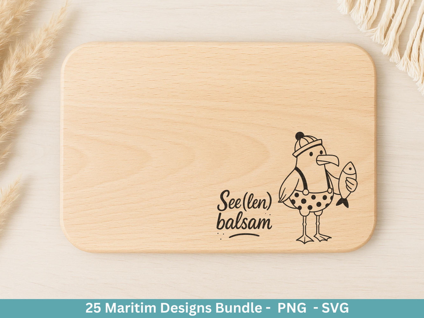 Maritim Plotterdatei Bundle – Küstenkind Sprüche & Möwen Designs | Nordsee Ostsee Meer SVG | Strandliebe Anker Waves Cricut Laserdatei