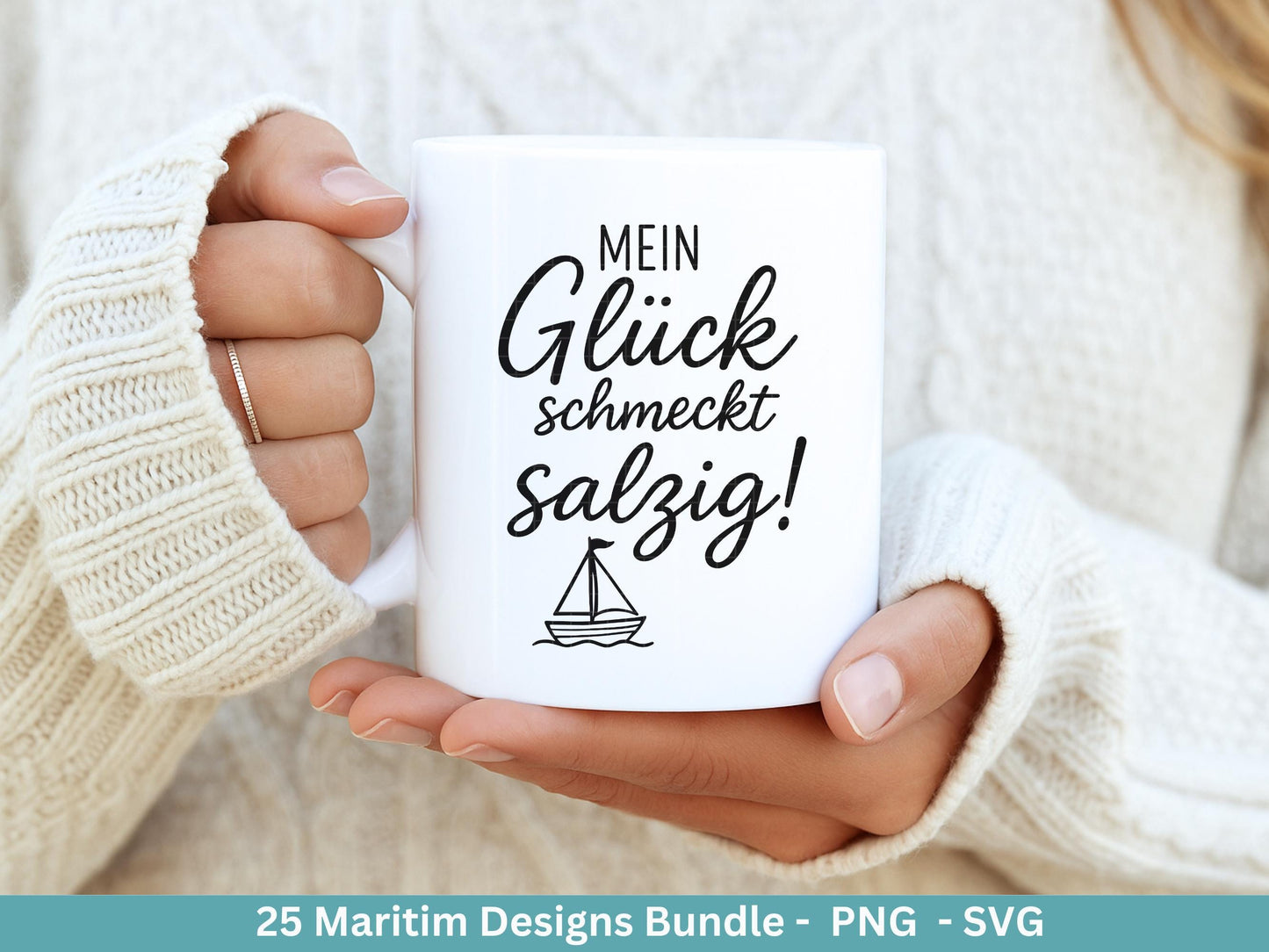 Maritim Plotterdatei Bundle – Küstenkind Sprüche & Möwen Designs | Nordsee Ostsee Meer SVG | Strandliebe Anker Waves Cricut Laserdatei