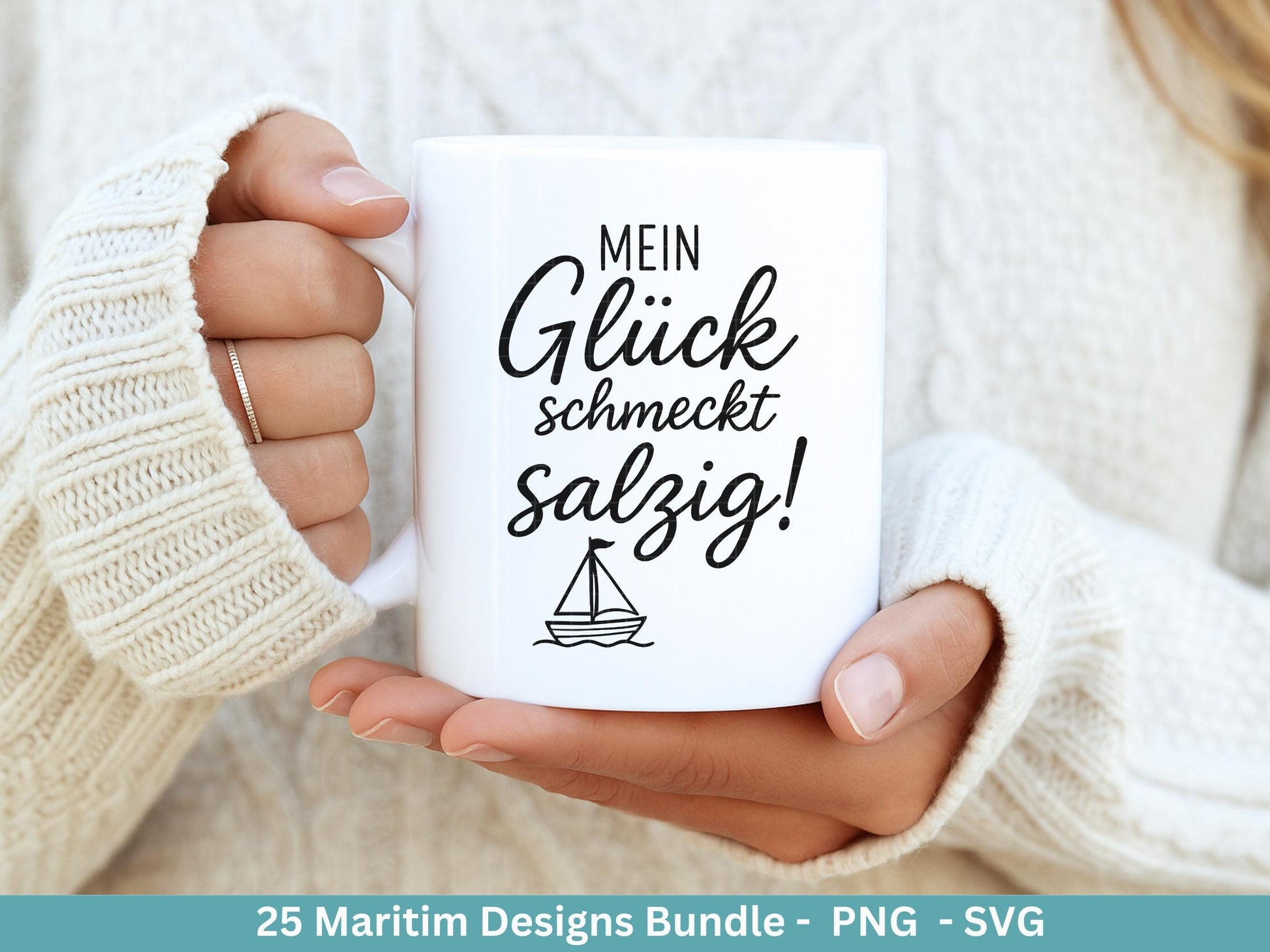 Maritim Plotterdatei Bundle – Küstenkind Sprüche & Möwen Designs | Nordsee Ostsee Meer SVG | Strandliebe Anker Waves Cricut Laserdatei