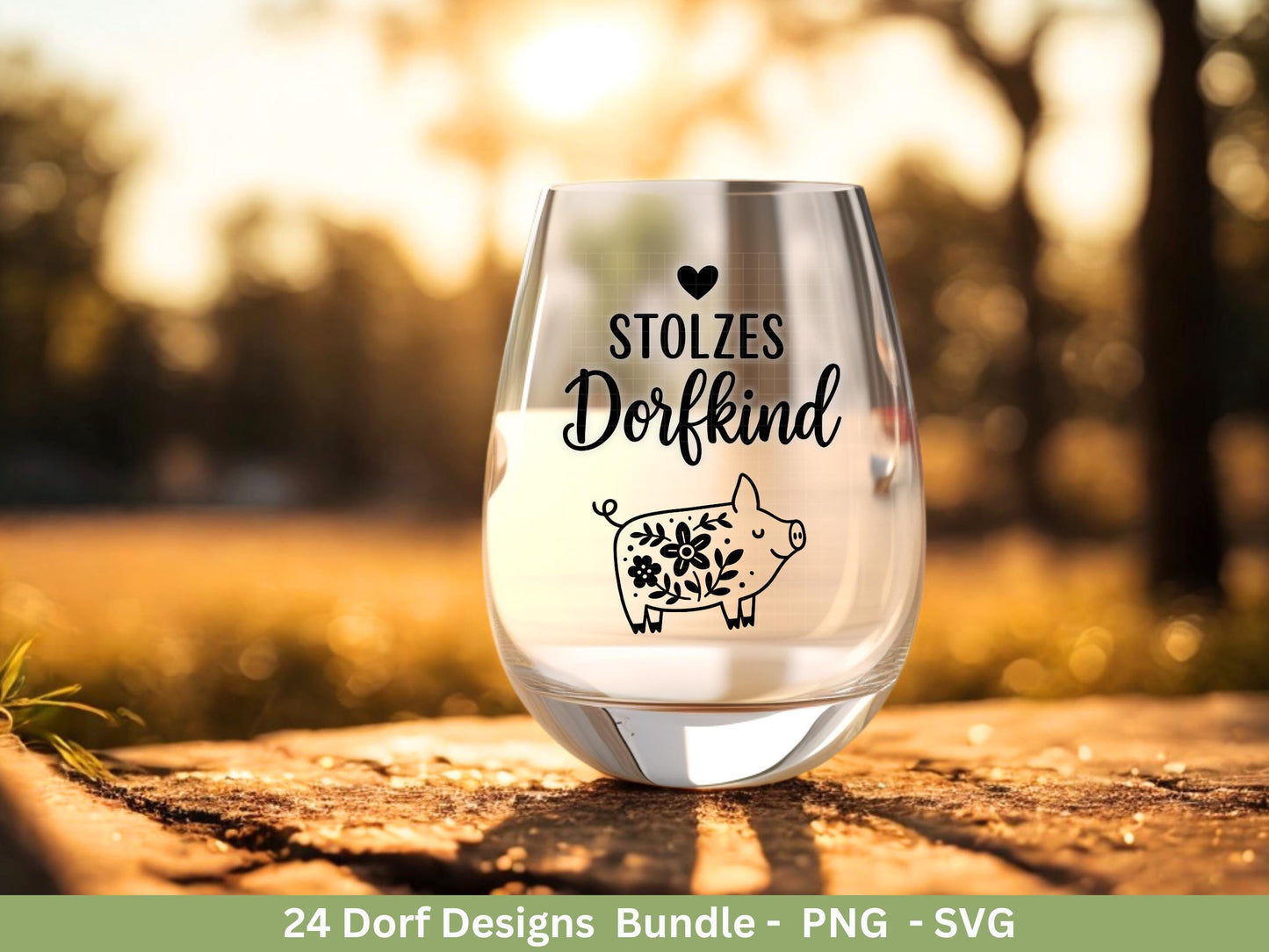 Dorfleben Plotterdatei Bundle – Dorfkind Sprüche & Bauernhof Motive | Landliebe SVG Designs | Traktor Tierliebe Cricut Silhouette Laserdatei