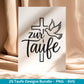 Taufe Plotterdatei Bundle – Einladung Taufe & Segenswünsche | Christliche SVG Designs | Taufkind Symbole Kreuz Kommunion Cricut Laserdatei
