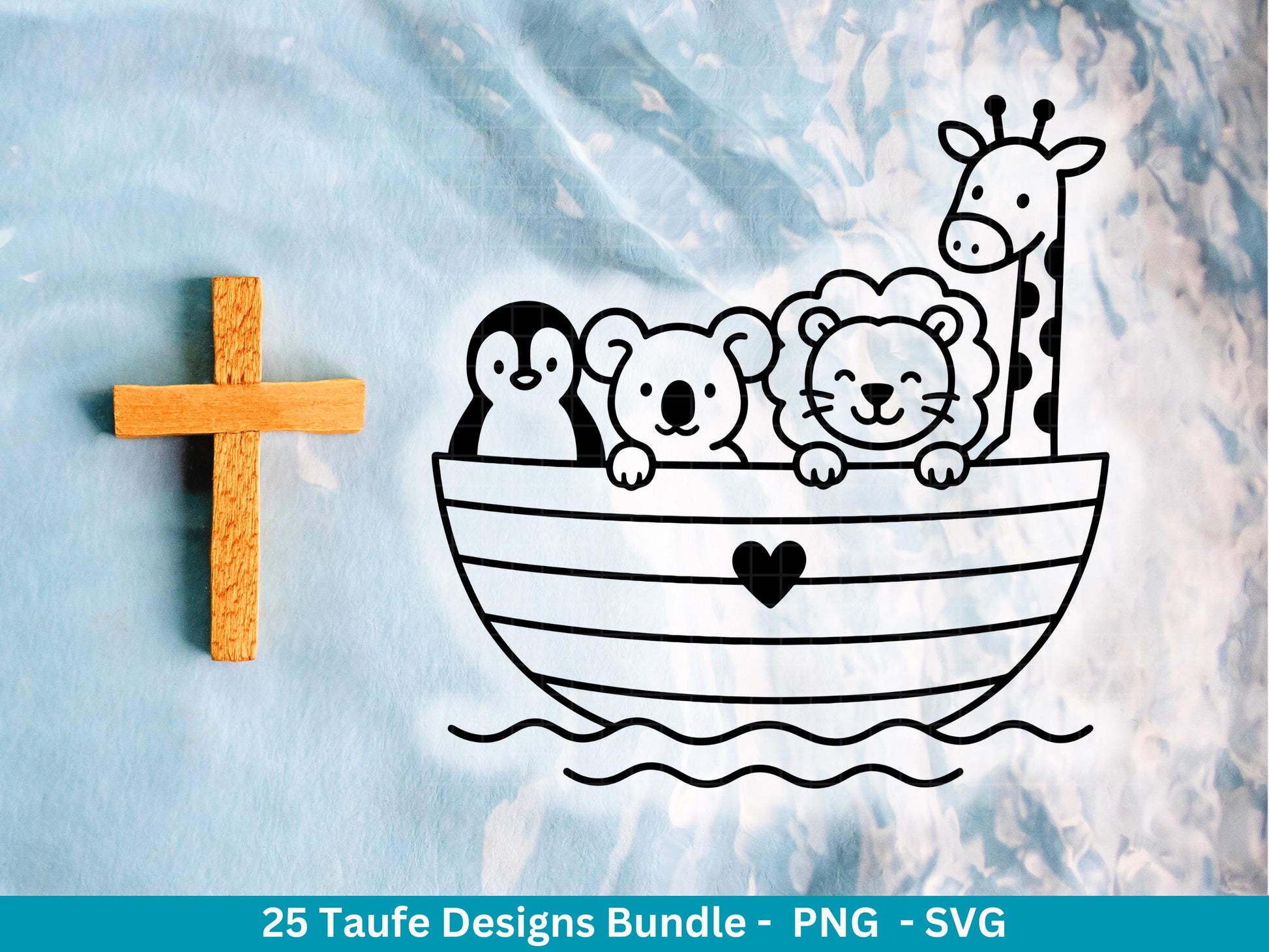 Taufe Plotterdatei Bundle – Einladung Taufe & Segenswünsche | Christliche SVG Designs | Taufkind Symbole Kreuz Kommunion Cricut Laserdatei