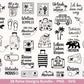 Reise Plotterdatei Bundle – Urlaub Sprüche & Abenteuer Motive | Travel SVG Designs | Sommer Meerweh Koffer Cricut Silhouette Laserdatei