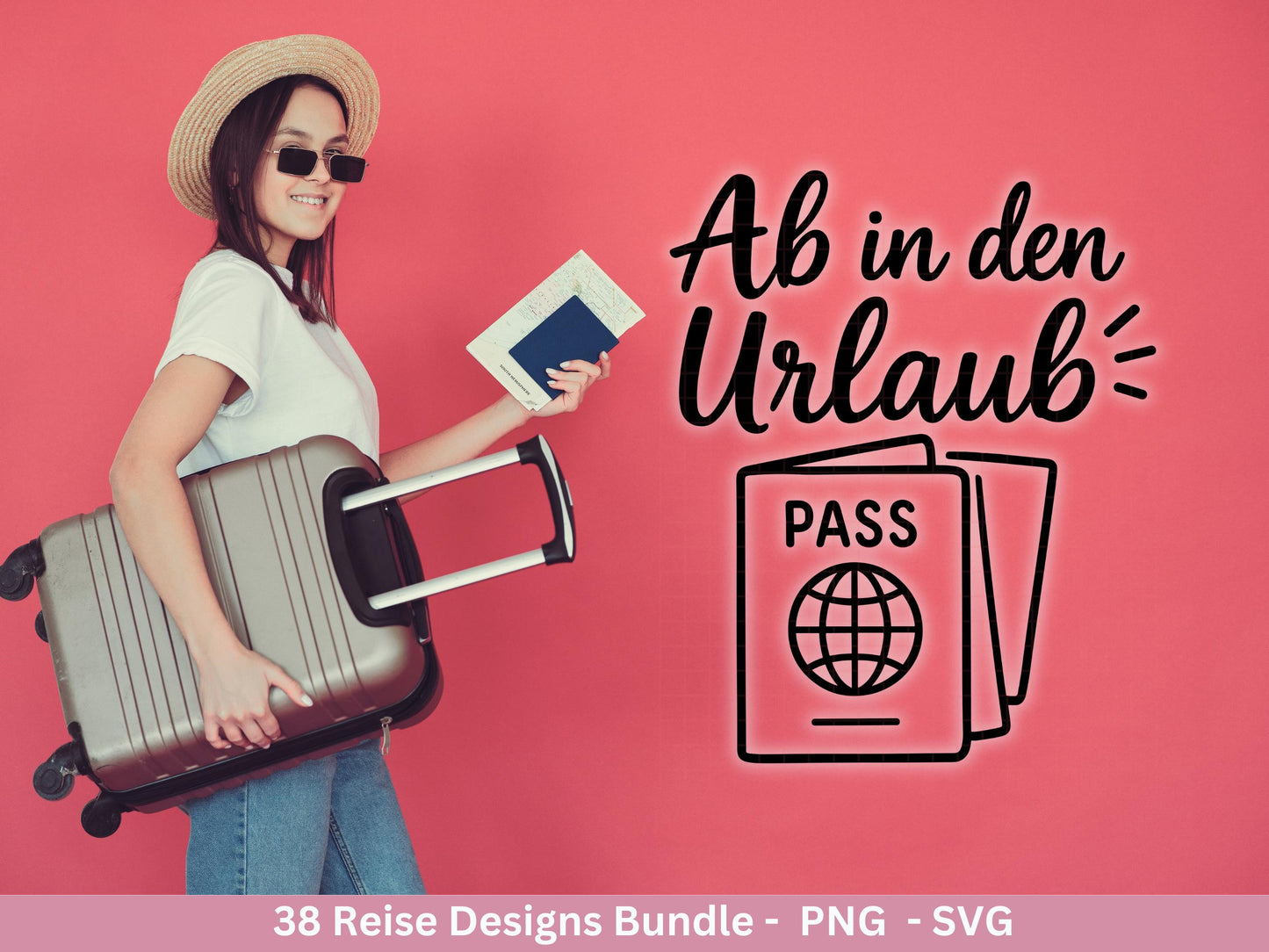 Reise Plotterdatei Bundle – Urlaub Sprüche & Abenteuer Motive | Travel SVG Designs | Sommer Meerweh Koffer Cricut Silhouette Laserdatei