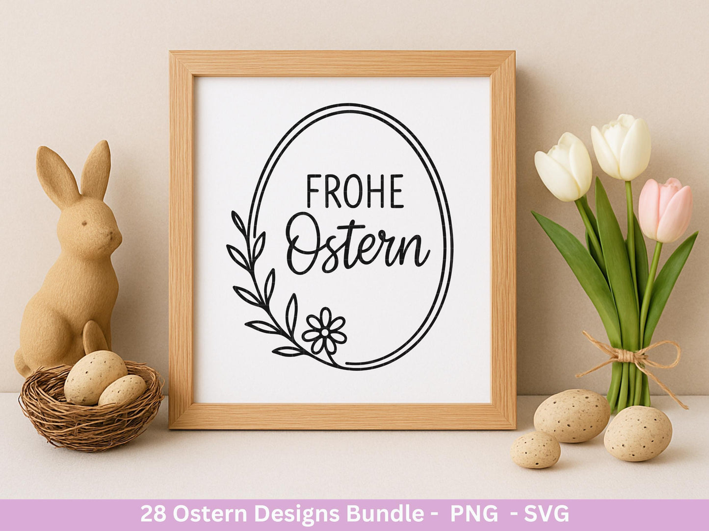 Ostern Plotterdatei Bundle – Süße Hasen Frohe Ostern Sprüche | Deutsche Oster SVG Designs | Ostergrüße Frühling Cricut Laserdatei Geschenk