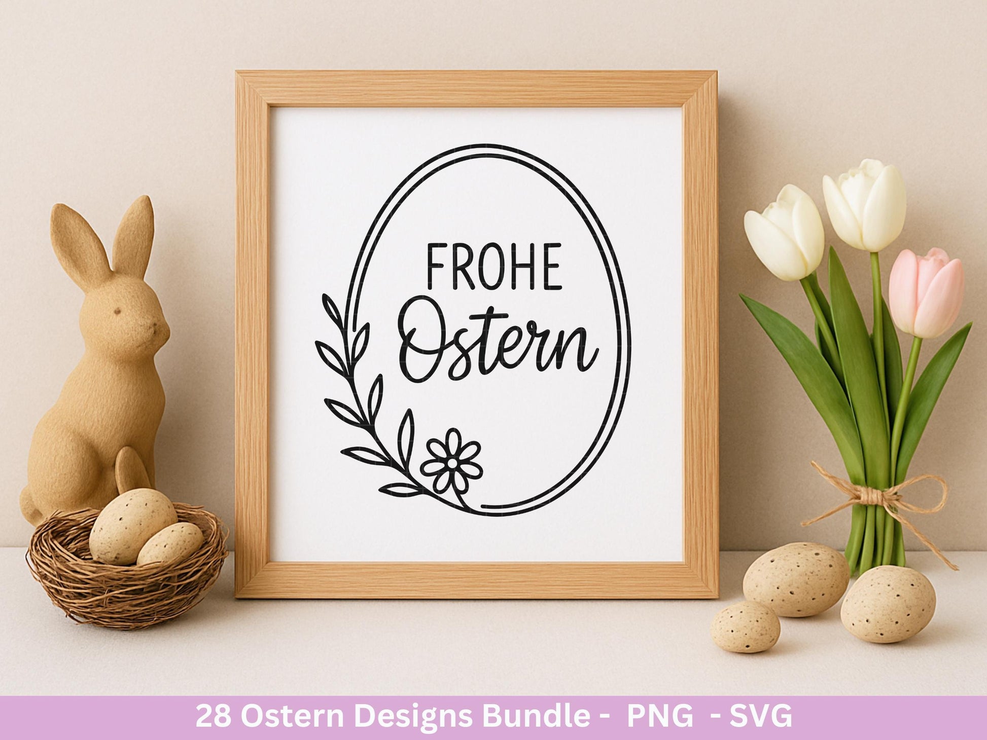 Ostern Plotterdatei Bundle – Süße Hasen Frohe Ostern Sprüche | Deutsche Oster SVG Designs | Ostergrüße Frühling Cricut Laserdatei Geschenk
