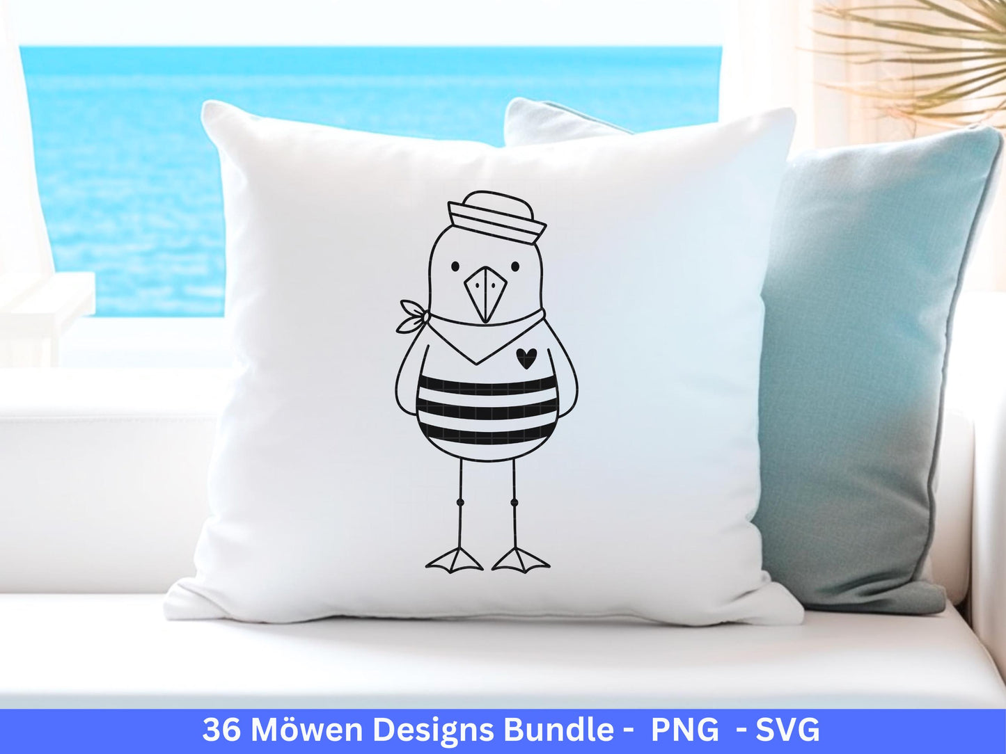 Möwen Plotterdatei Bundle – Maritime Seemanns Möwe Designs | Moin Nordsee Ostsee SVG | Küstenkind Anker Sommer Meer Cricut Laserdatei